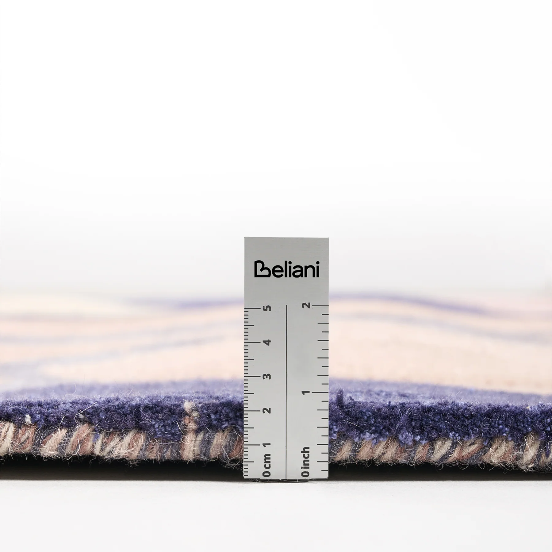 Beliani-ALMORA-Vloerkleed-Beige|Blauw-160 x 230 cm-Wol|Viscose - Image 6