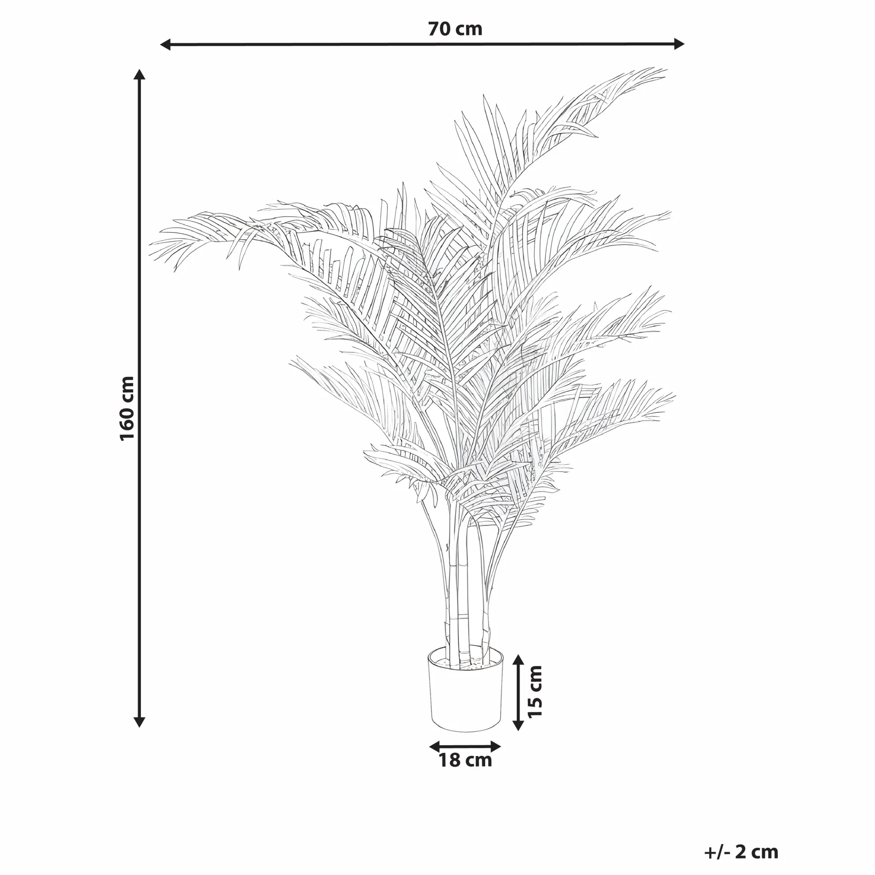 Beliani - ARECA PALM - Kunstplant - Goud - 160 cm - Kunststof - Image 4