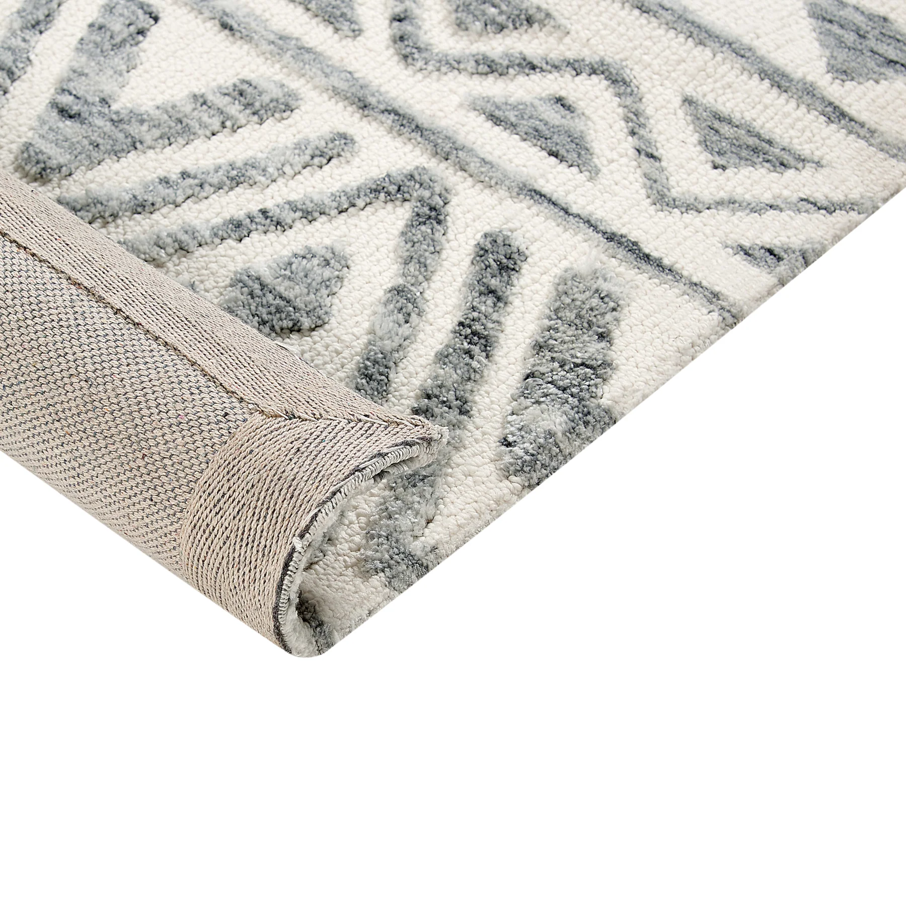 Beliani-ASPANI-Vloerkleed-Grijs|Off-white-300 x 400 cm-Polyester - Image 4
