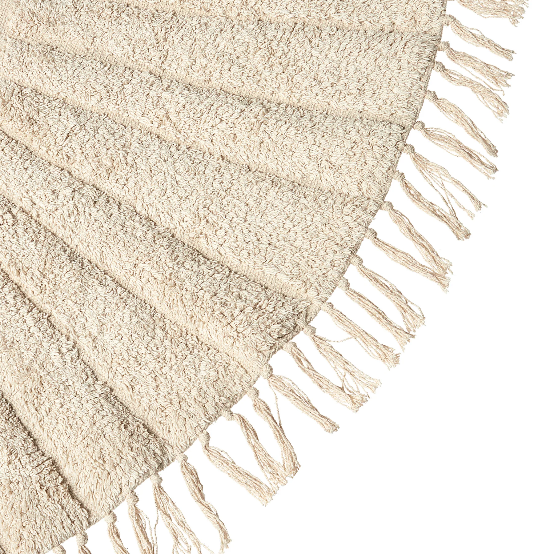 Beliani - BADHANI - Laagpolig vloerkleed - Beige - 120 cm - Katoen - Image 5