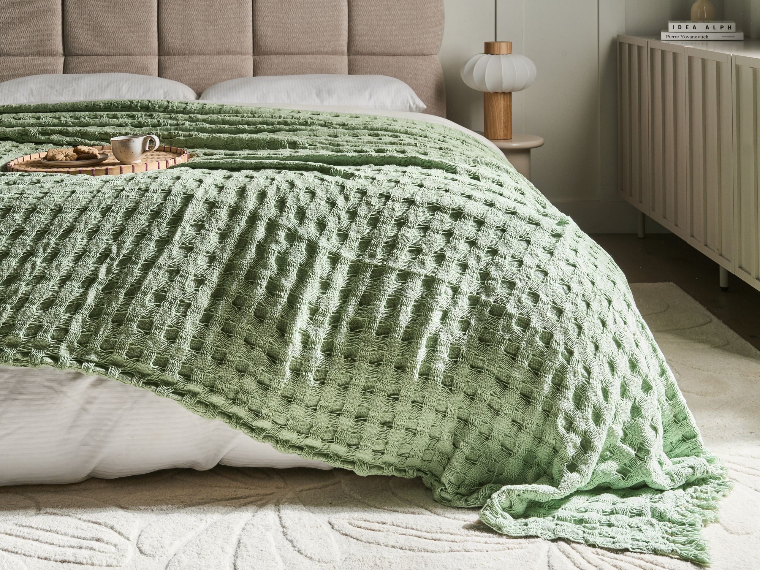 Beliani - BERE - Bedsprei - Groen - 220 x 240 cm - Katoen - Image 2