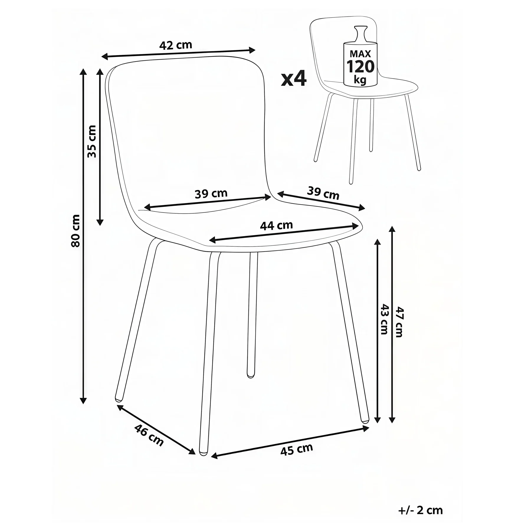 Beliani - CALDWELL  - Eetkamerstoel set van 4 - Mintgroen - Polyester - Image 10