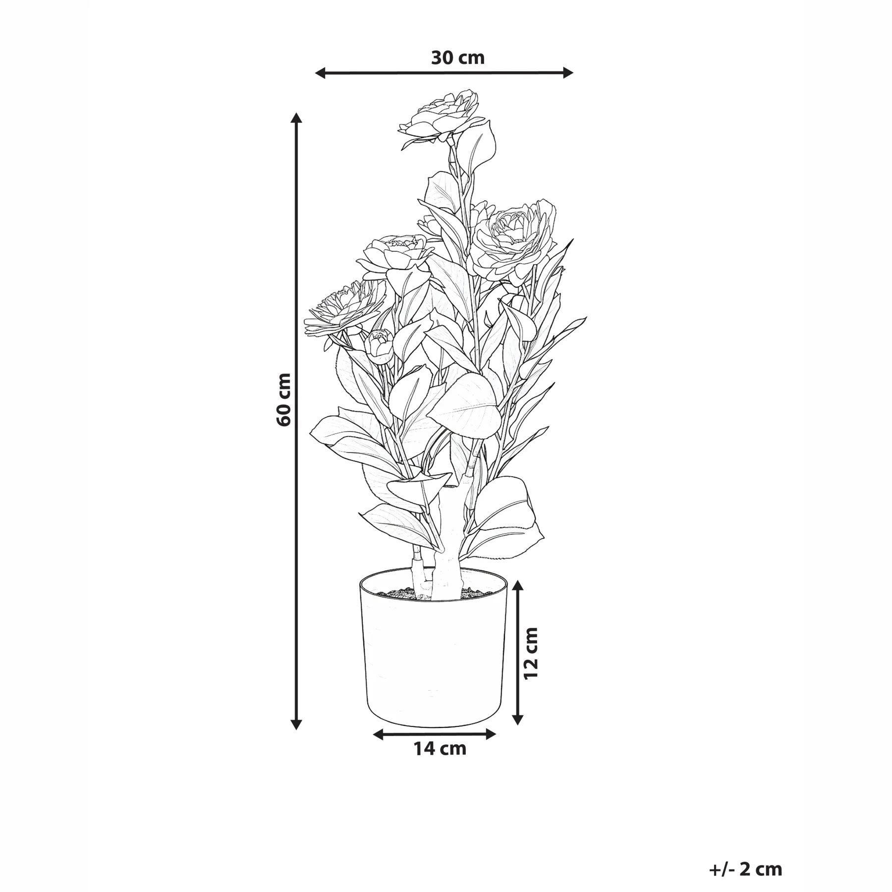 Beliani - CAMELLIA - Kunstplant - Groen - 60 cm - Kunststof - Image 5