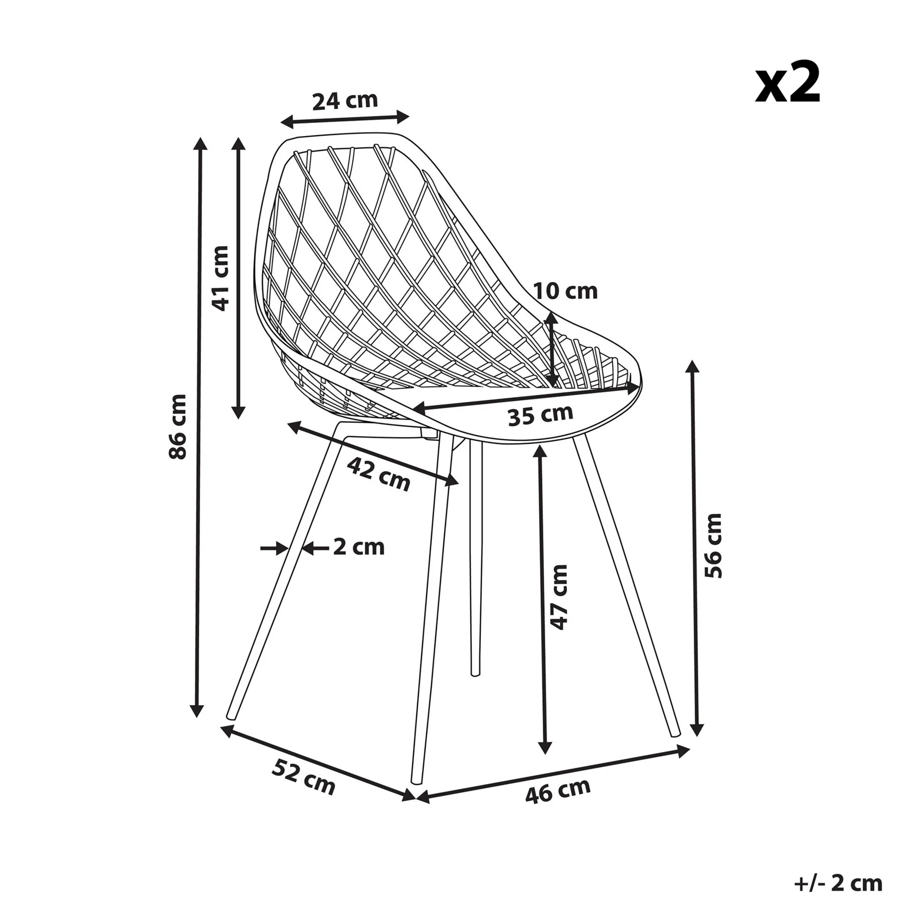 Beliani - CANTON - Eetkamerstoel - Lichtgrijs - Synthetisch materiaal - Image 11