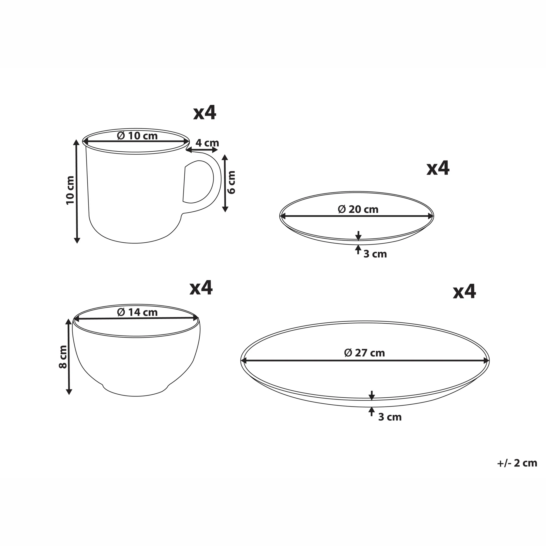 Beliani - CINNAMON - 16-delige serviesset - Gebroken wit - Steengoed - Image 11