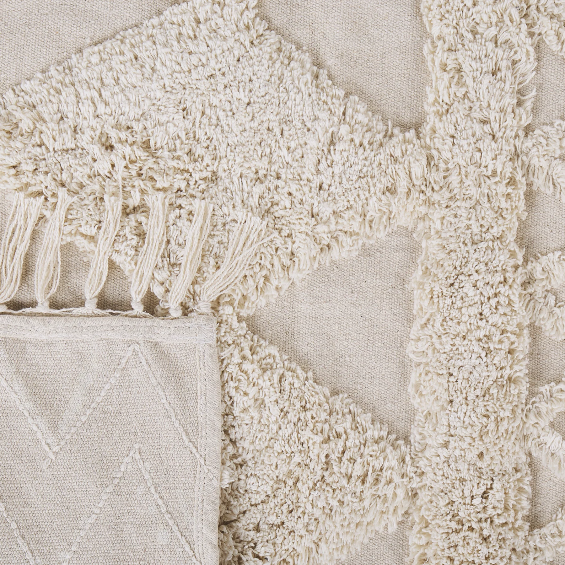 Beliani - DIDIM - Laagpolig vloerkleed - Beige - 160 x 230 cm - Katoen - Image 6