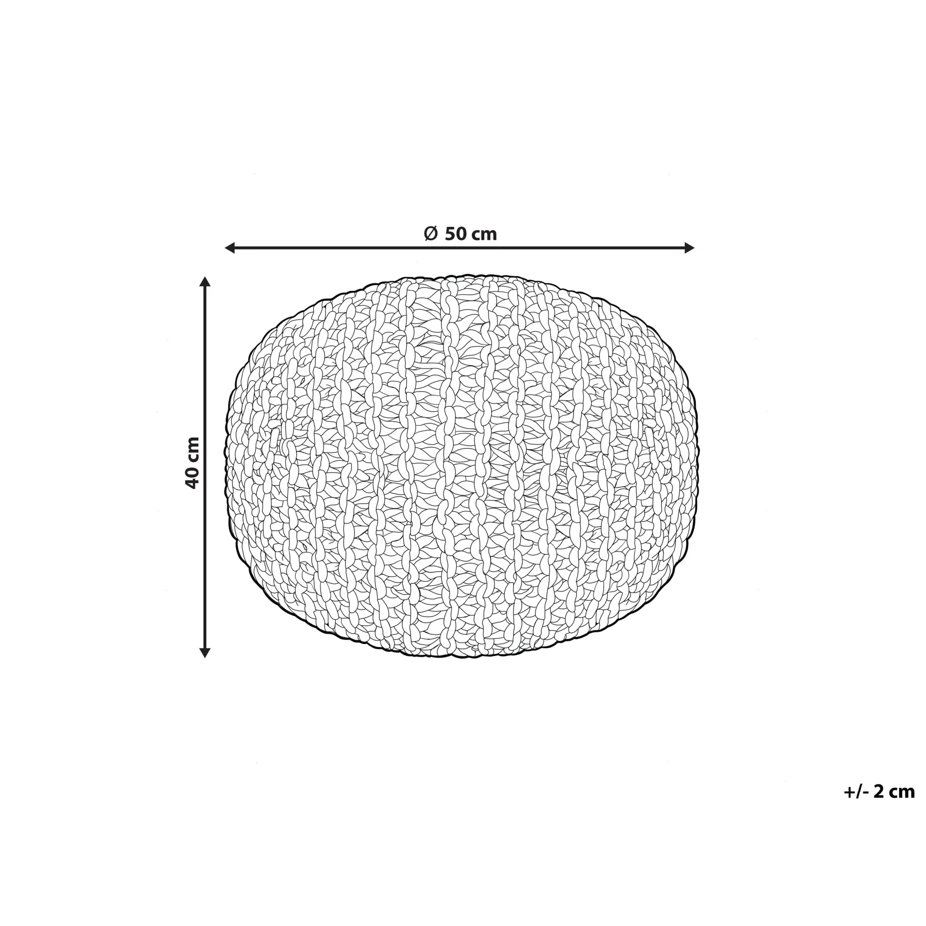 Beliani - DUKI  - Poef - Natuurlijk|Taupe - 50 cm - Jute - Image 4