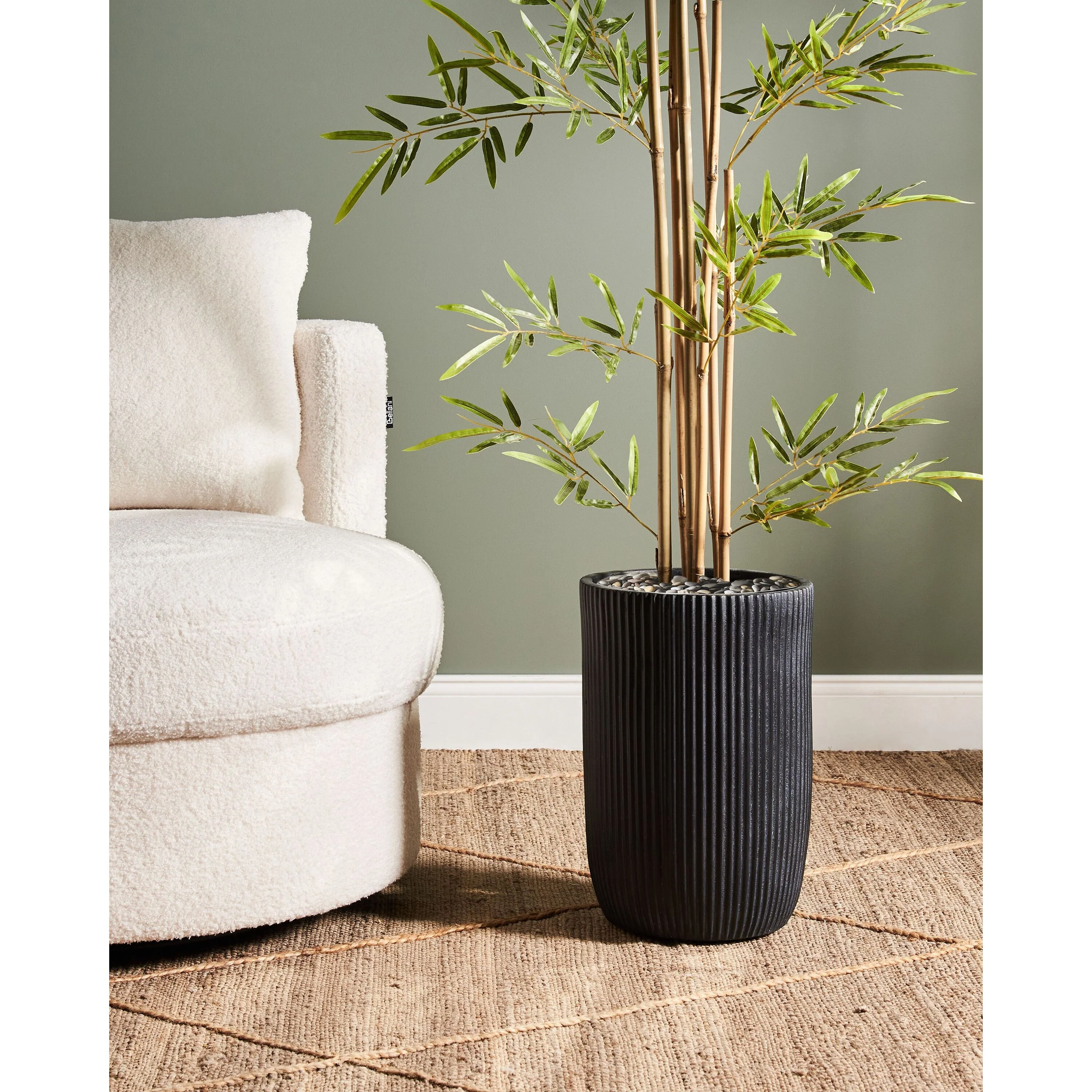 Beliani - EANTIO - Bloempot - 25 x 25 x 38 cm - Zwart - Kleivezels - Image 2