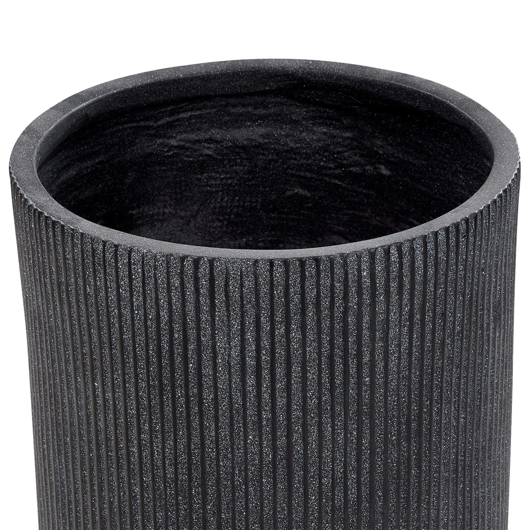 Beliani - EANTIO - Bloempot - 37 x 37 x 56 cm - Zwart - Kleivezels - Image 4