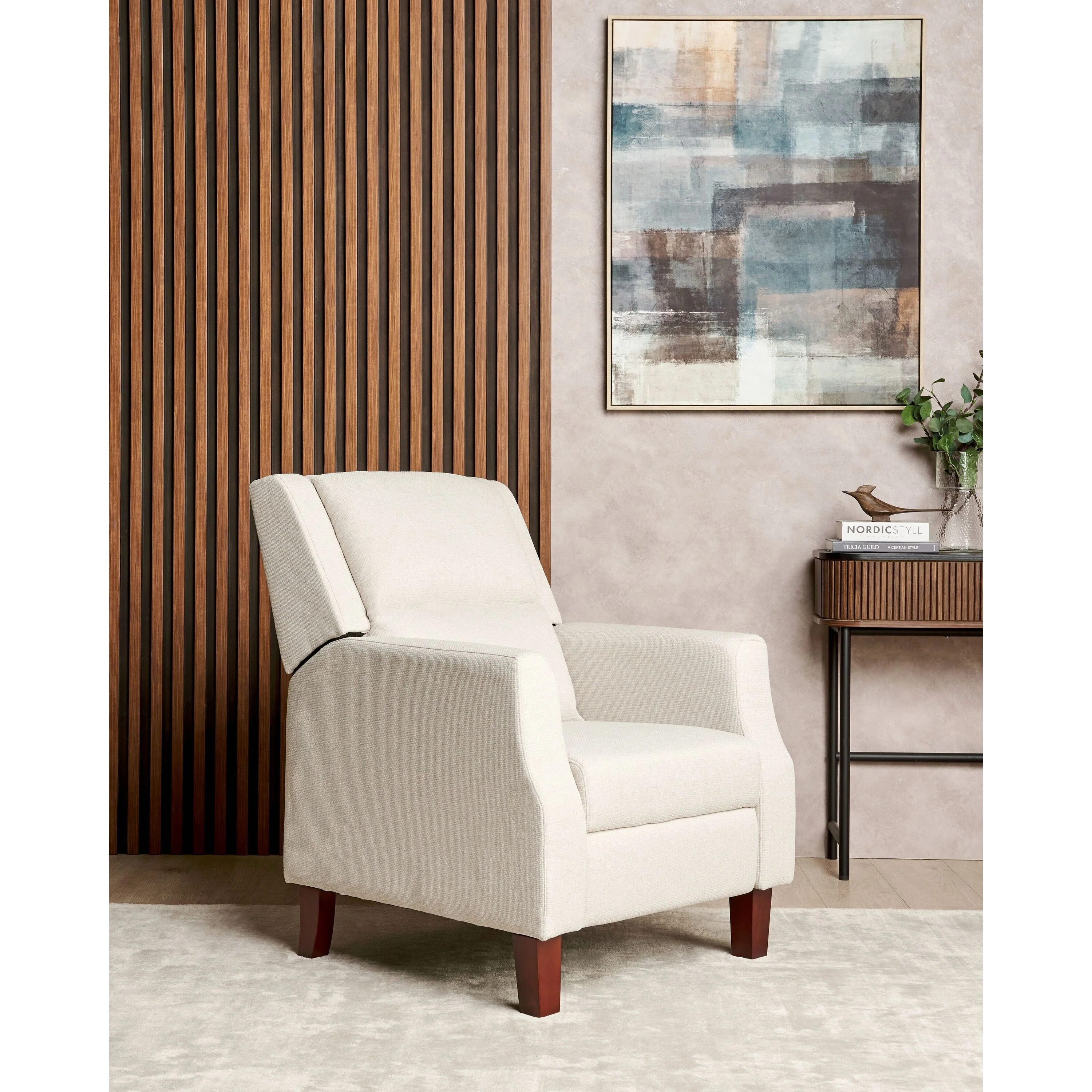 Beliani - EGERSUND - TV-fauteuil - Lichtbeige - Fluweel