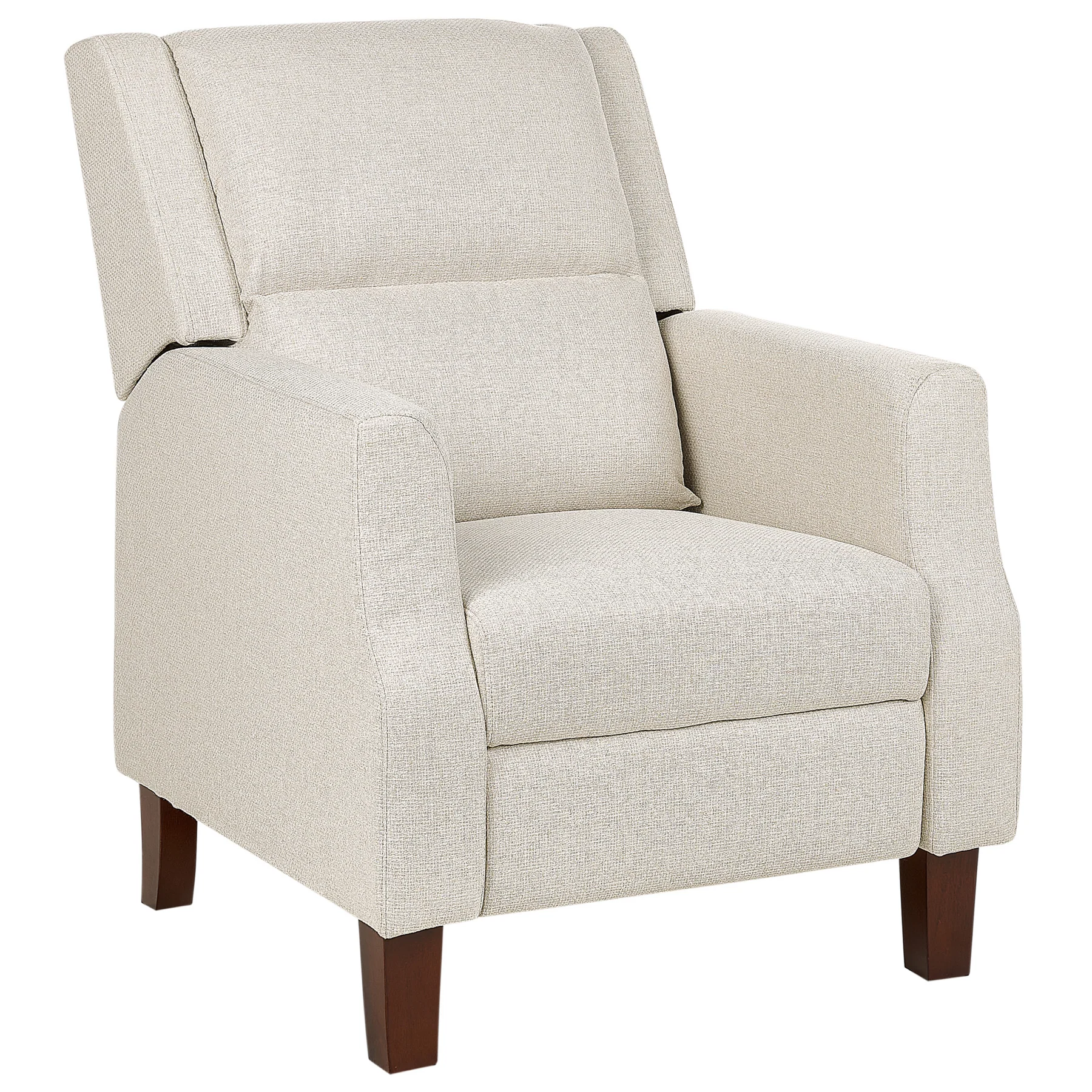 Beliani - EGERSUND - TV-fauteuil - Lichtbeige - Fluweel - Image 2