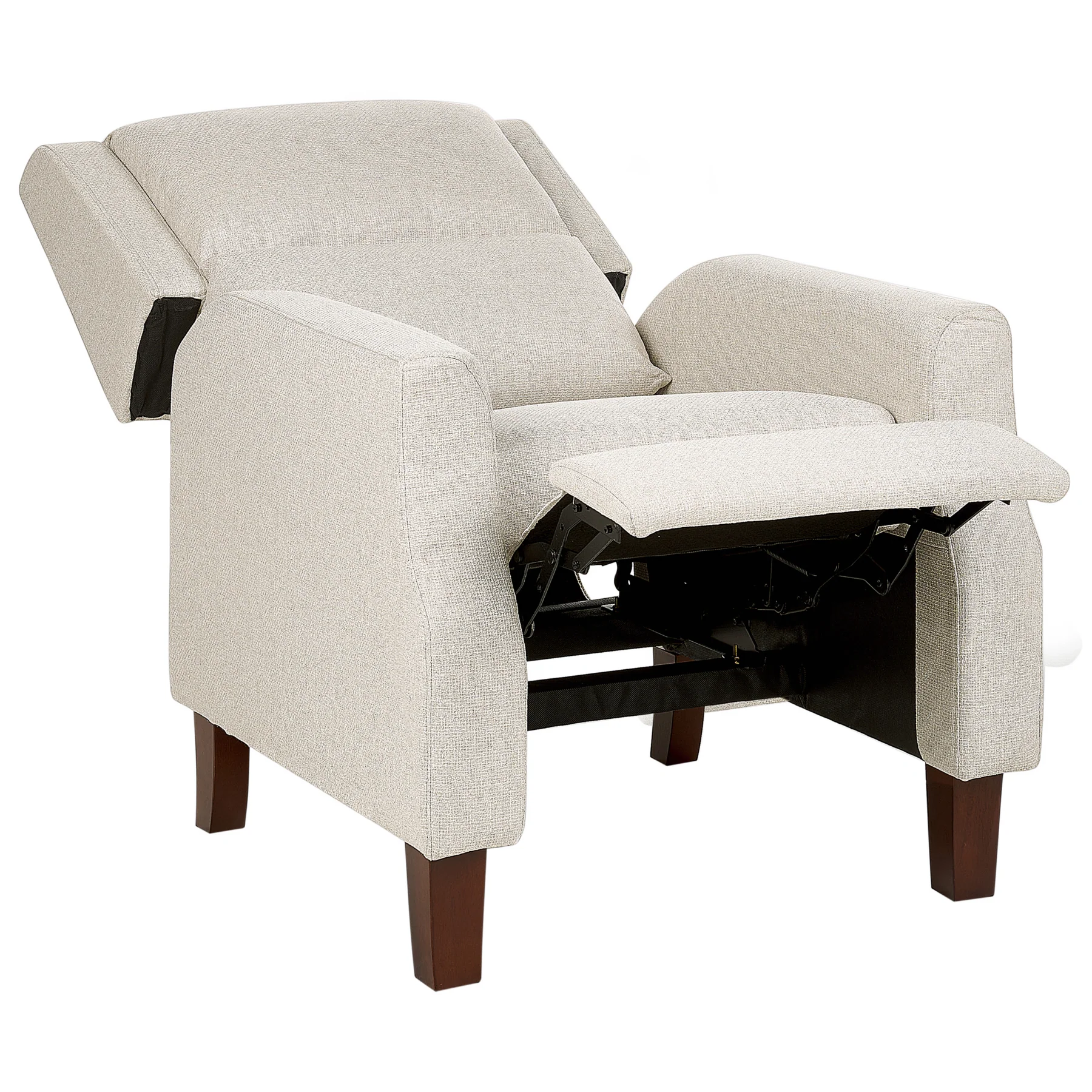 Beliani - EGERSUND - TV-fauteuil - Lichtbeige - Fluweel - Image 5