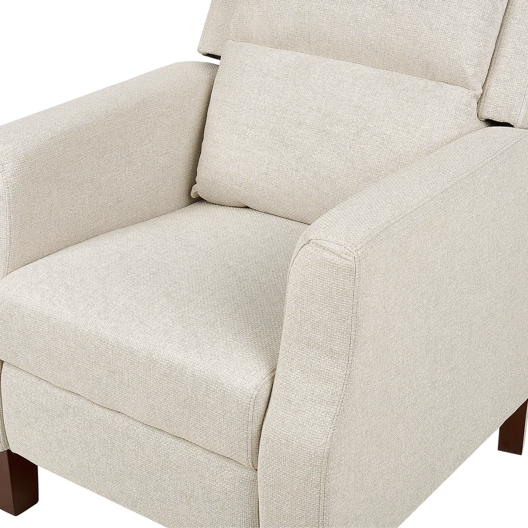 Beliani - EGERSUND - TV-fauteuil - Lichtbeige - Fluweel - Image 7
