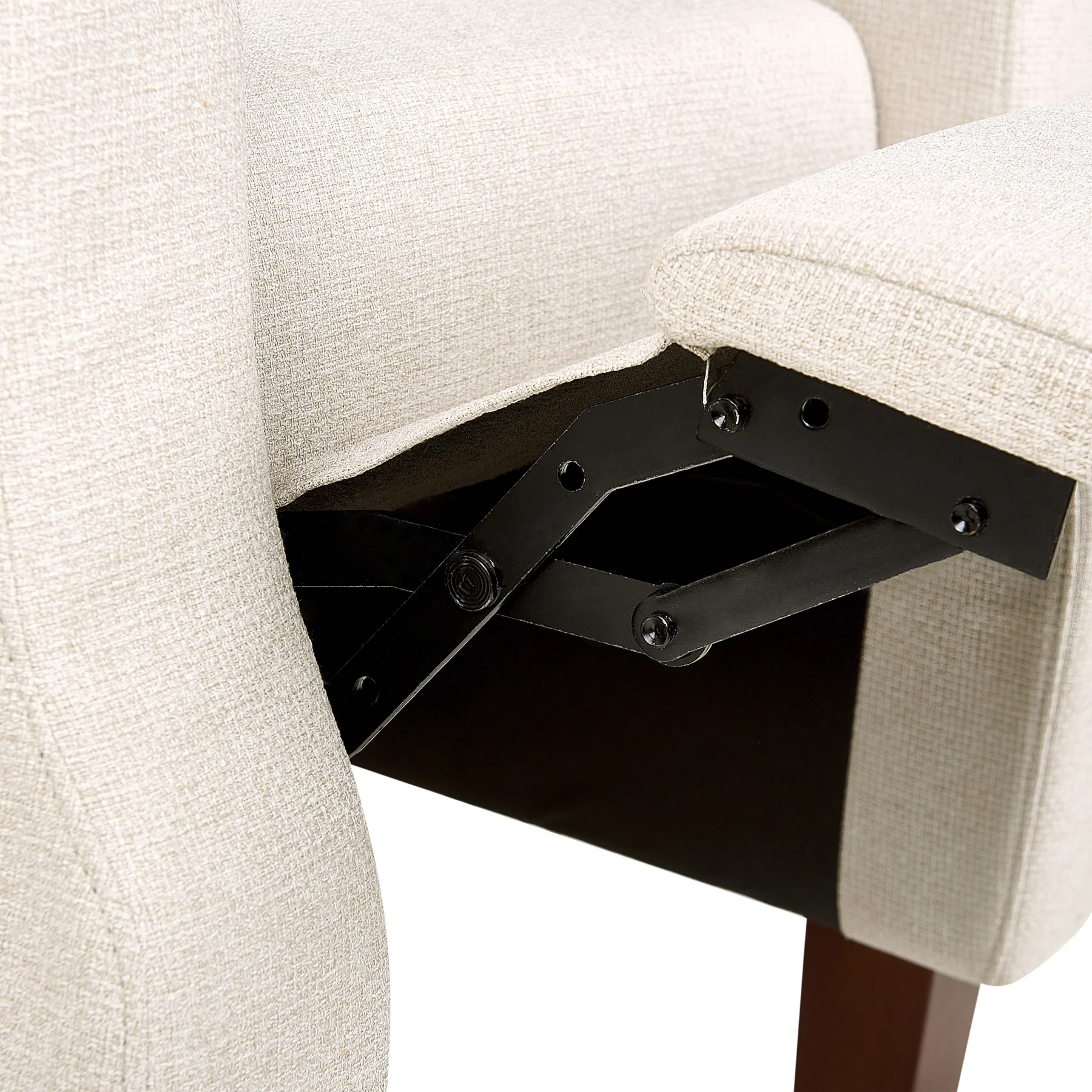 Beliani - EGERSUND - TV-fauteuil - Lichtbeige - Fluweel - Image 8