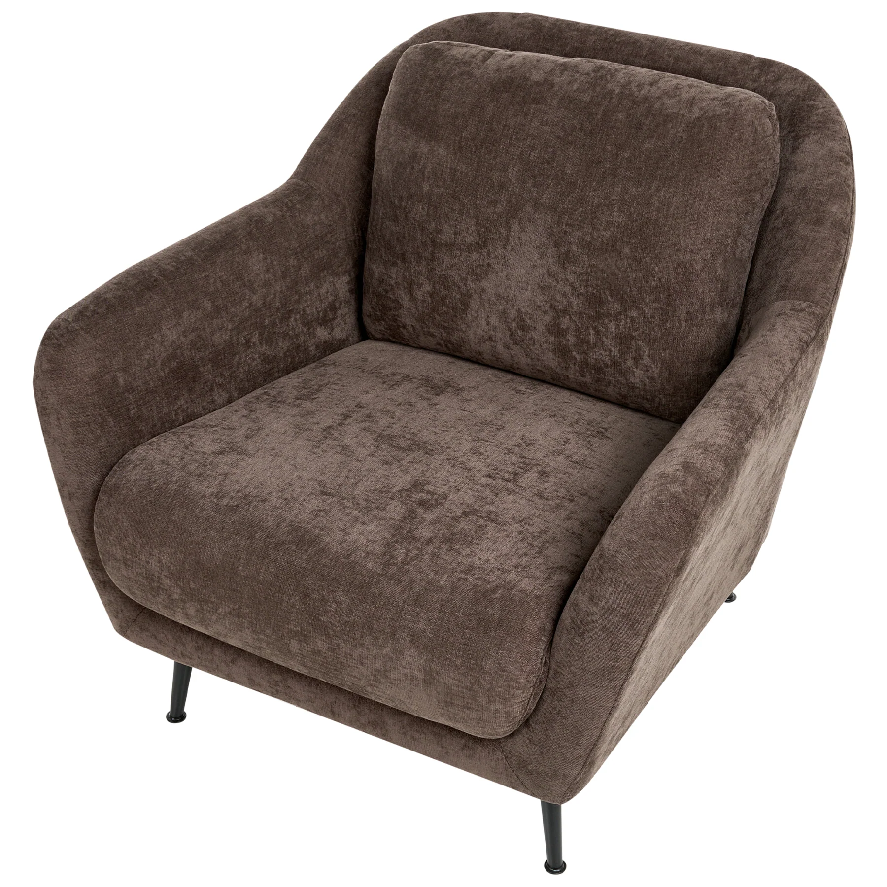 Beliani - EIBY - Fauteuil - Donkerbruin - Chenille - Image 4