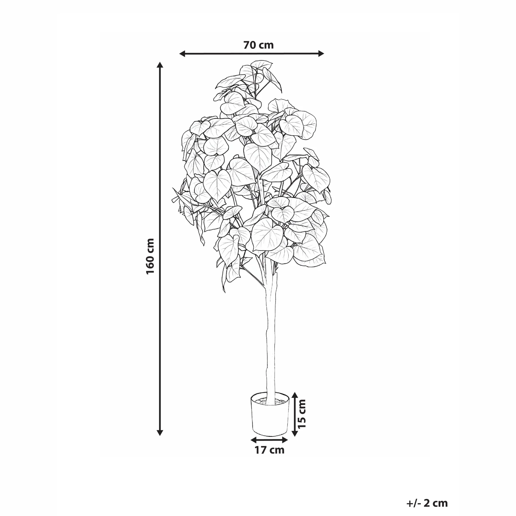 Beliani - FICUS TREE - Kunstplant - Groen - 160 cm - Kunststof - Image 5
