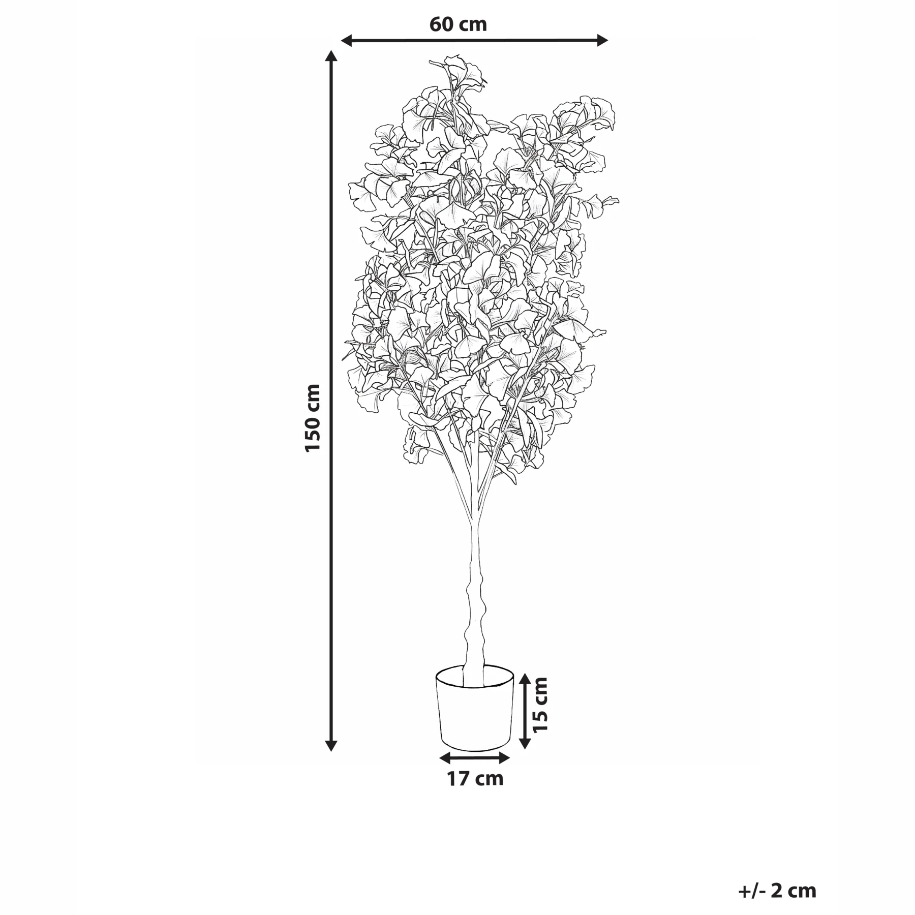 Beliani - GINKGO TREE - Kunstplant - Groen - 150 cm - Kunststof - Image 5