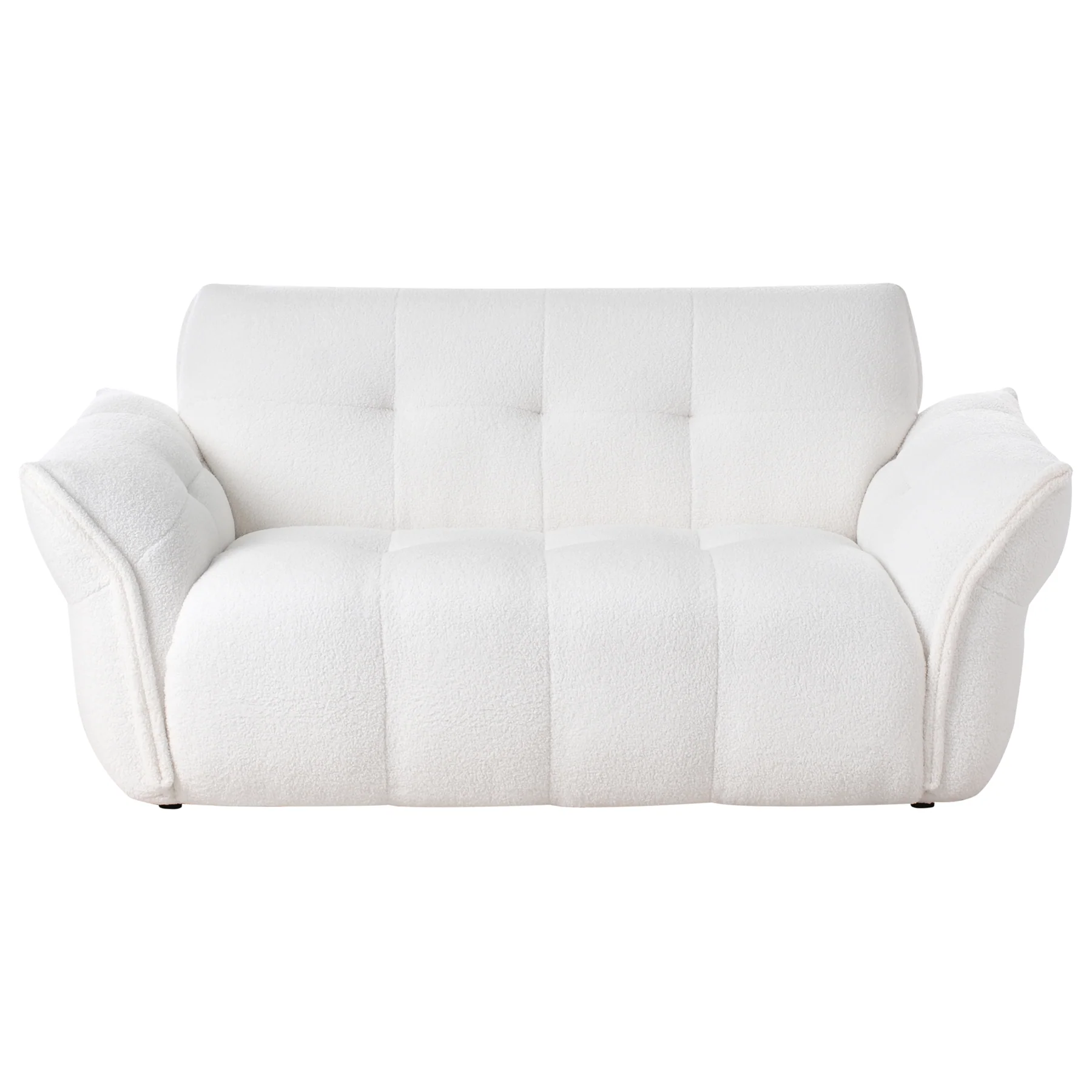 Beliani - HALBA - Tweezitsbank - Wit - Bouclé - Image 3