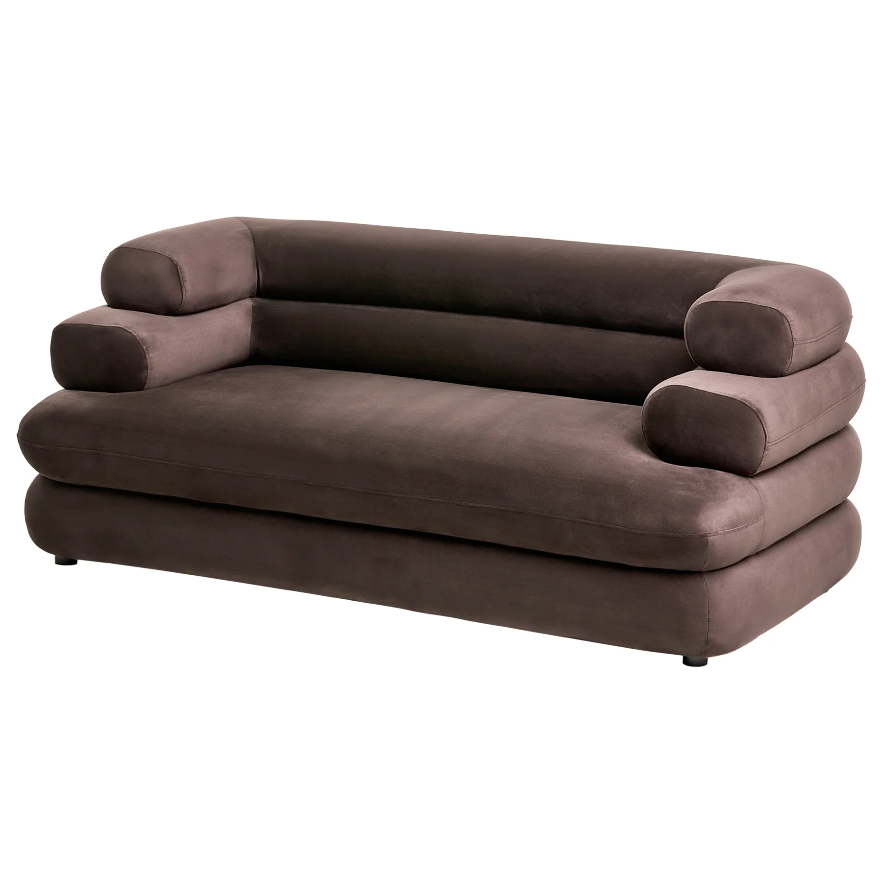 Beliani - HELLE - Tweezitsbank - Donkerbruin - Fluweel - Image 8
