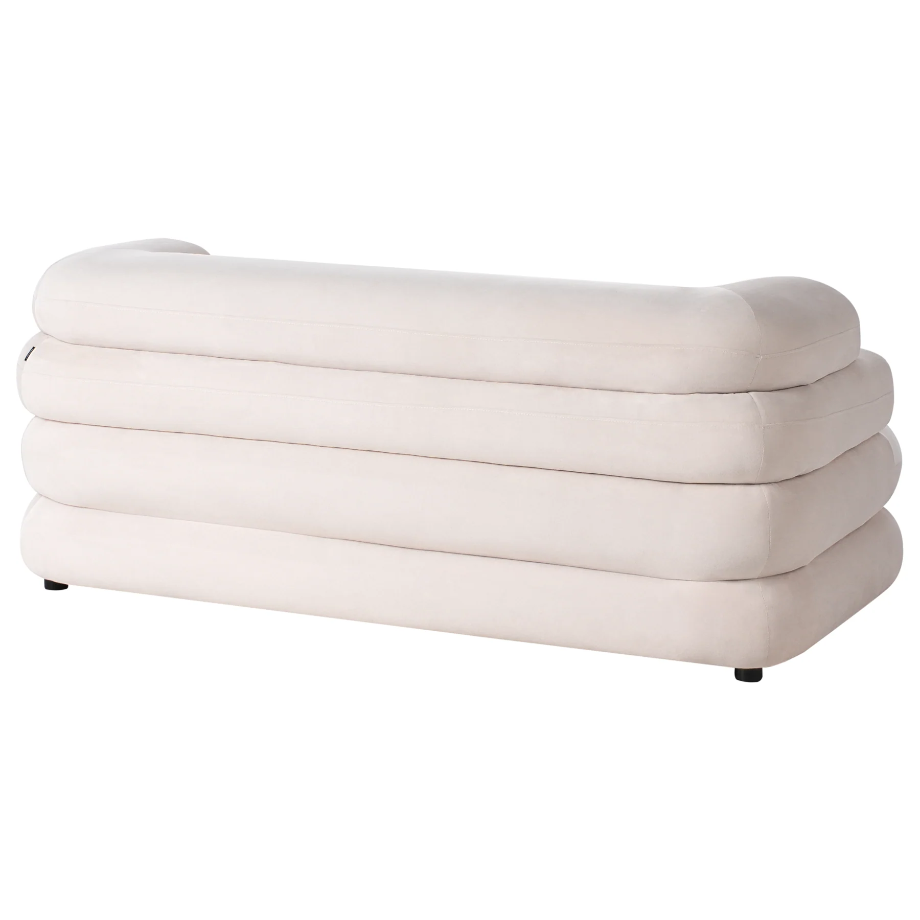 Beliani - HELLE - Tweezitsbank - Lichtbeige - Fluweel - Image 5