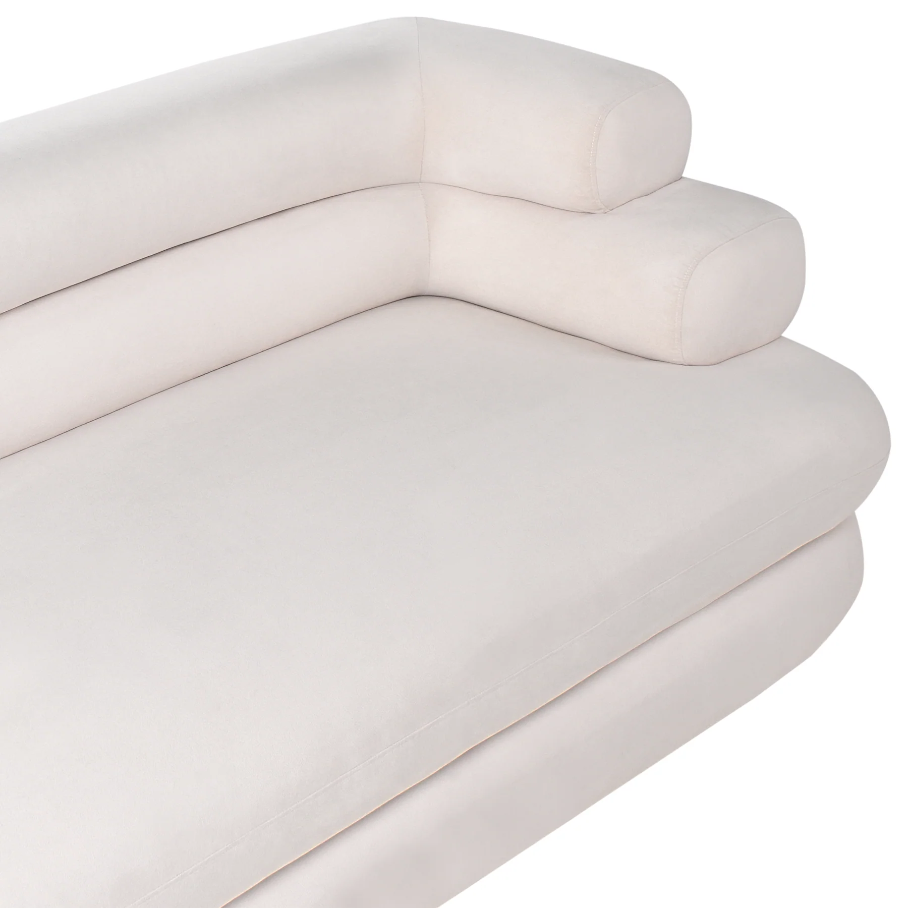 Beliani - HELLE - Tweezitsbank - Lichtbeige - Fluweel - Image 6