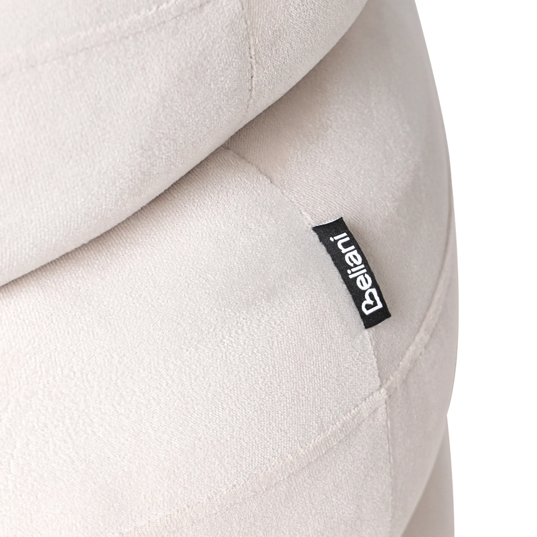 Beliani - HELLE - Tweezitsbank - Lichtbeige - Fluweel - Image 7