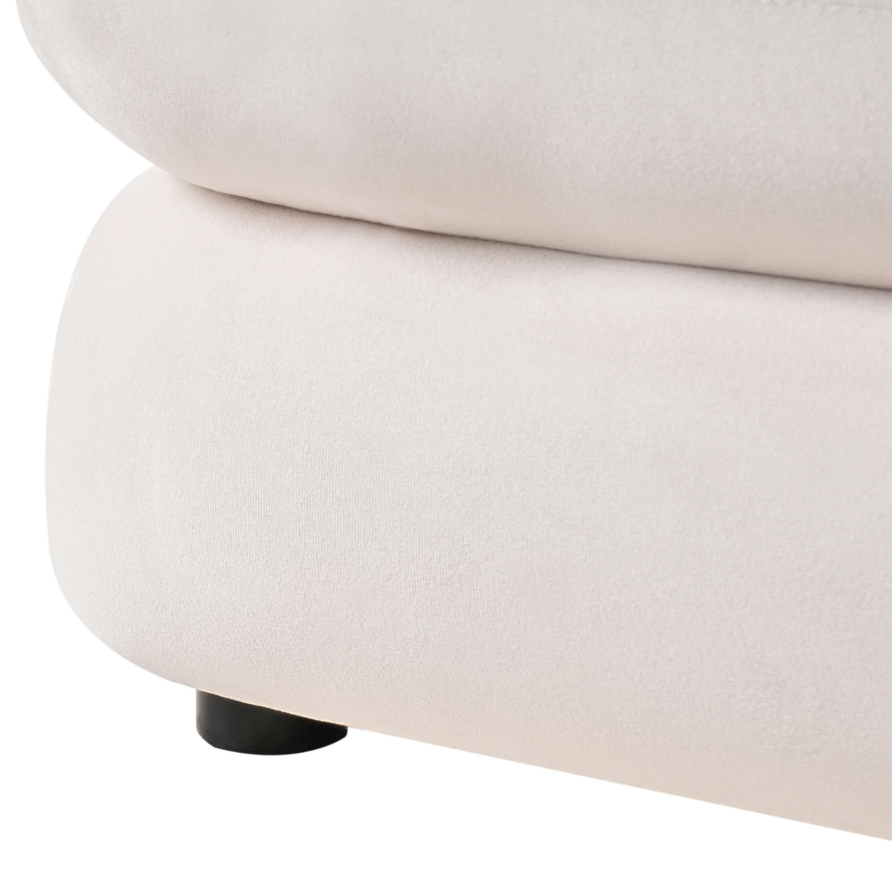 Beliani - HELLE - Tweezitsbank - Lichtbeige - Fluweel - Image 8