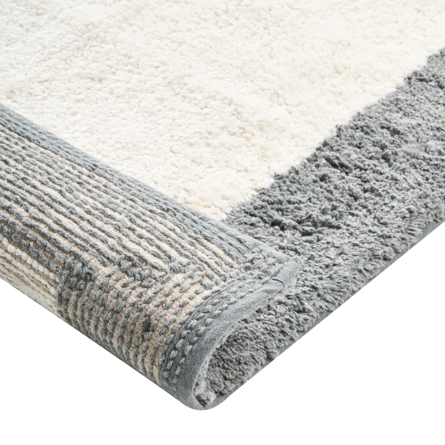 Beliani - KABRI - Badmat - Beige|Grijs - 60 x 90 cm - Katoen - Image 4