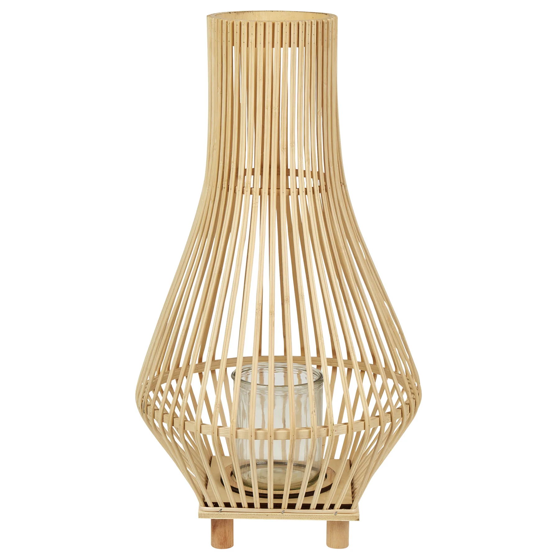 Beliani - LEYTE - Lantaarn - Lichtbruin - 58 cm - Wilgenhout - Image 2
