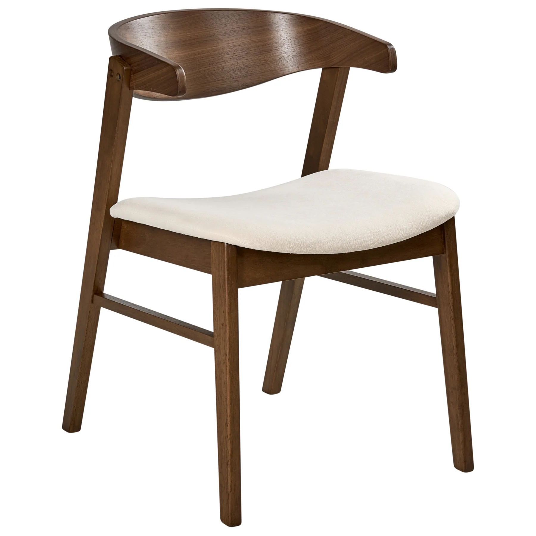 Beliani-LILLY-Eetkamerstoel set van 2-Donkerbruin|Off-white-Polyester - Image 3