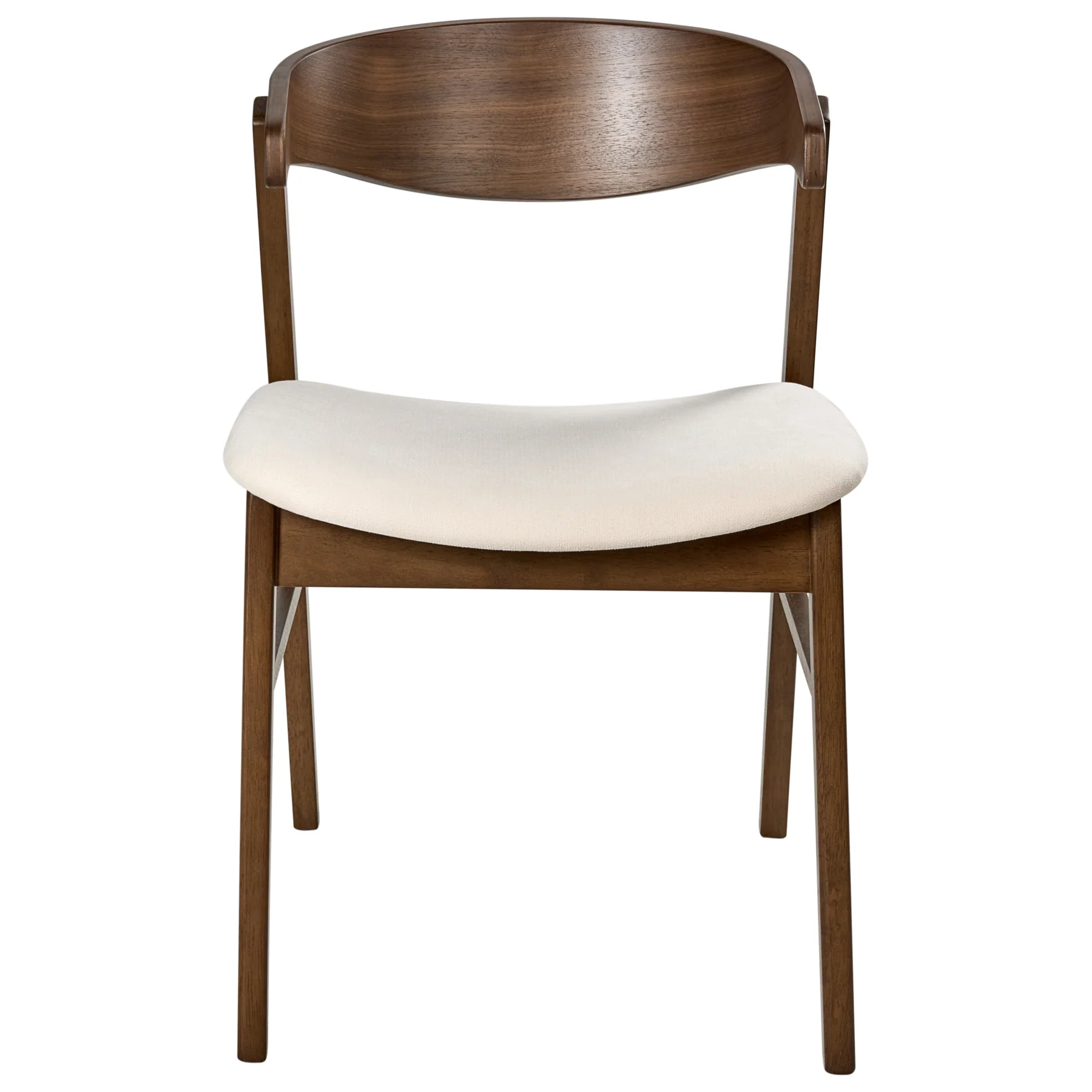 Beliani-LILLY-Eetkamerstoel set van 2-Donkerbruin|Off-white-Polyester - Image 4