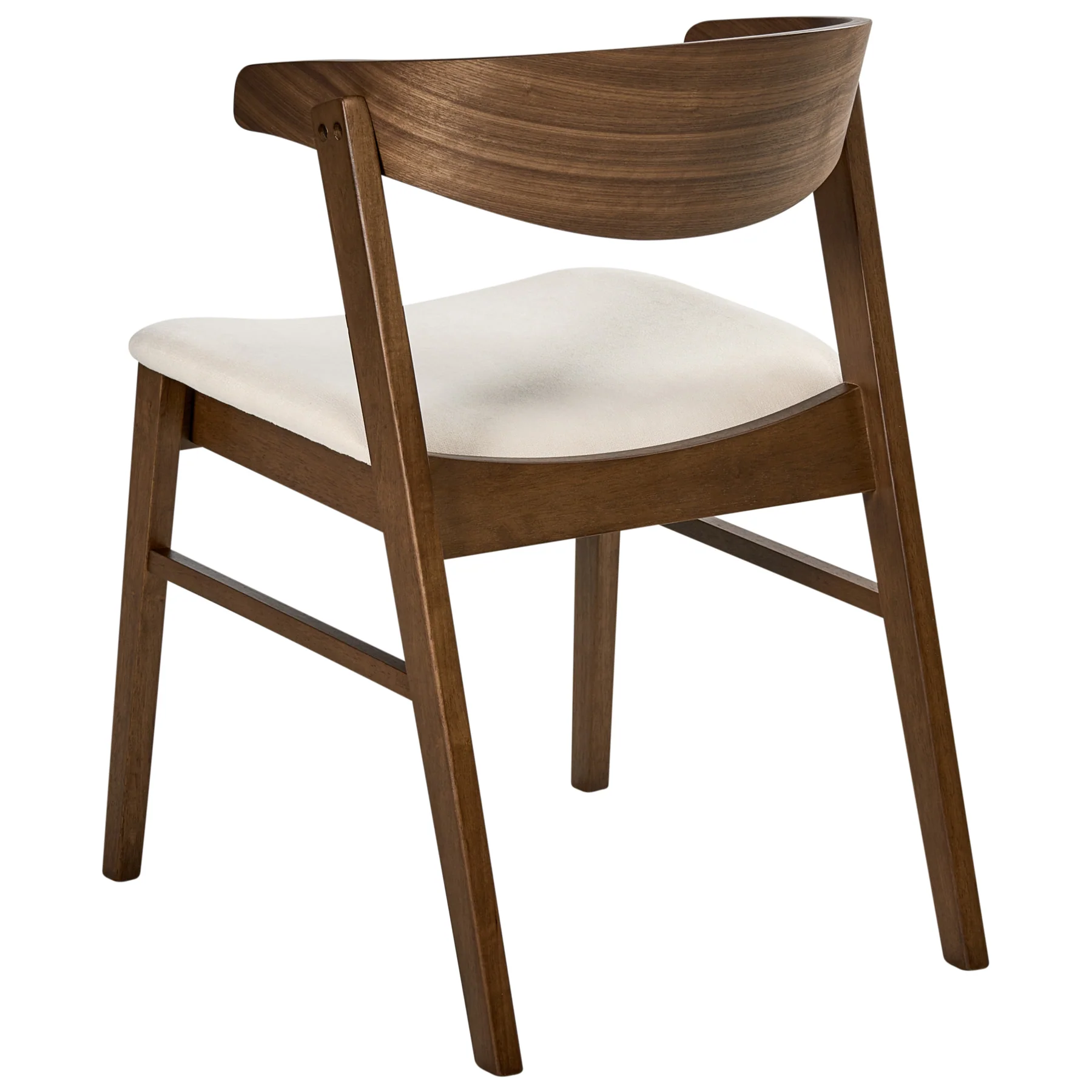 Beliani-LILLY-Eetkamerstoel set van 2-Donkerbruin|Off-white-Polyester - Image 5