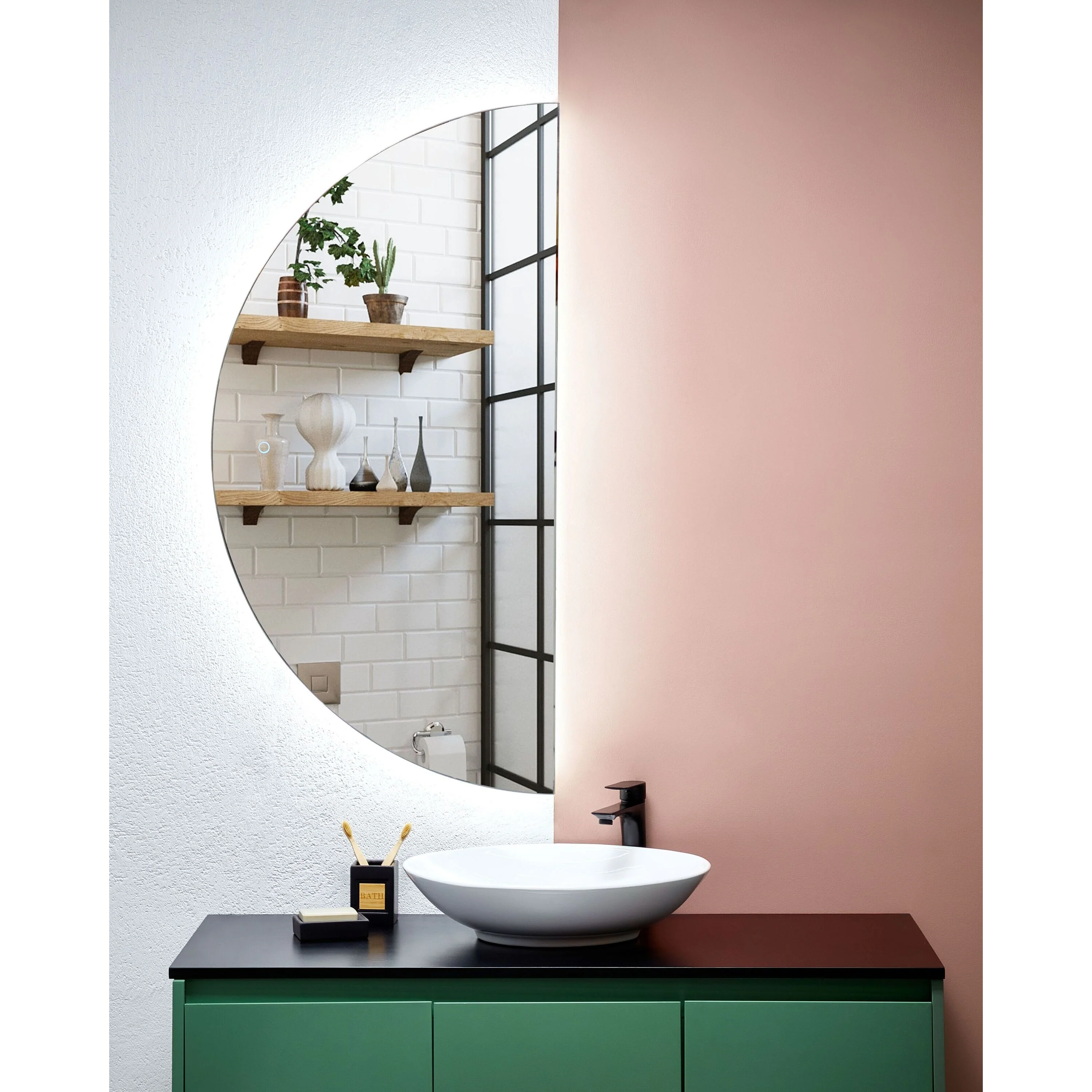 Beliani - LOUE - Wandspiegel met LED - Zilver - 60 x 100 cm - Glas - Image 2