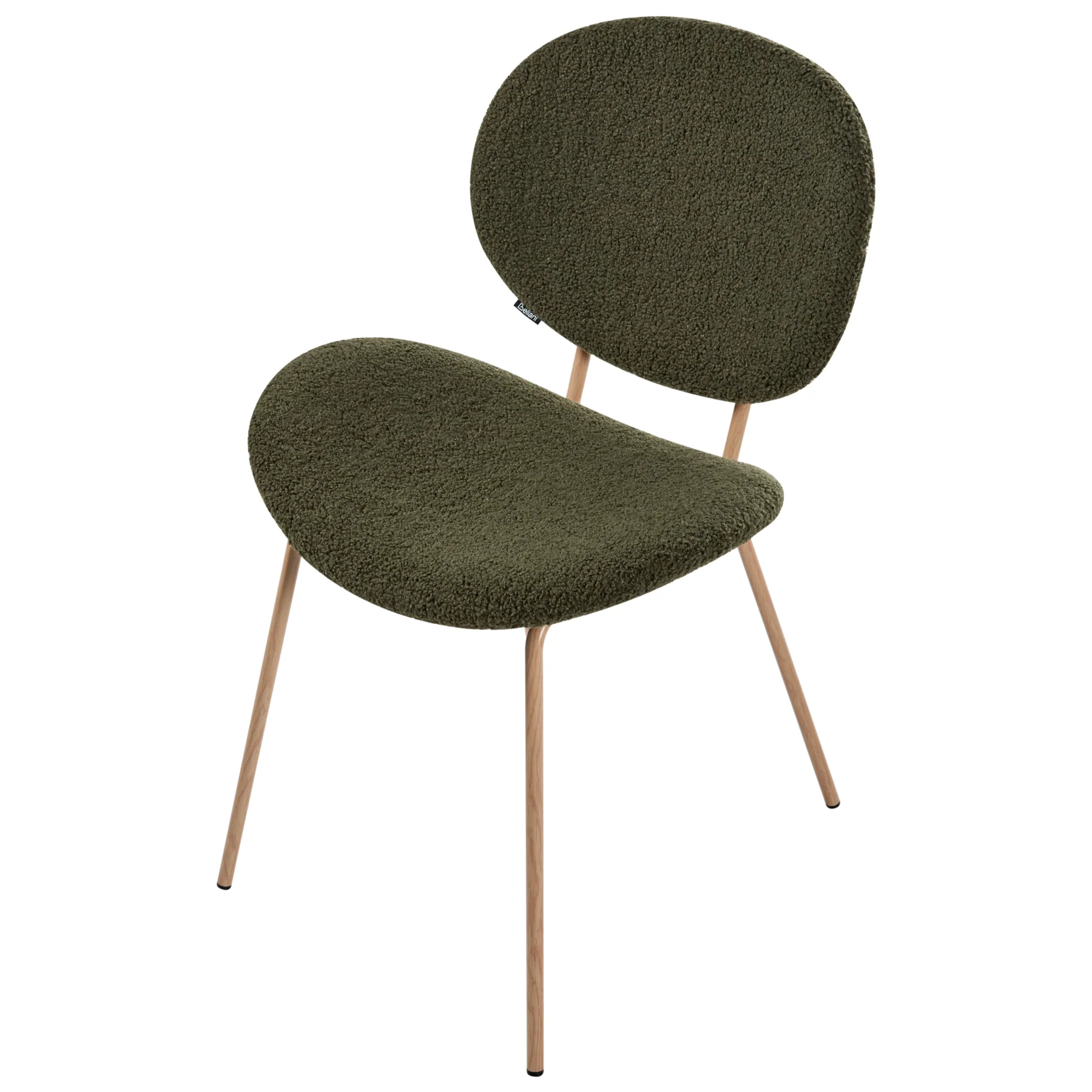 Beliani-LUANA-Eetkamerstoel set van 2-Donkergroen|Lichtbruin-Bouclé - Image 7