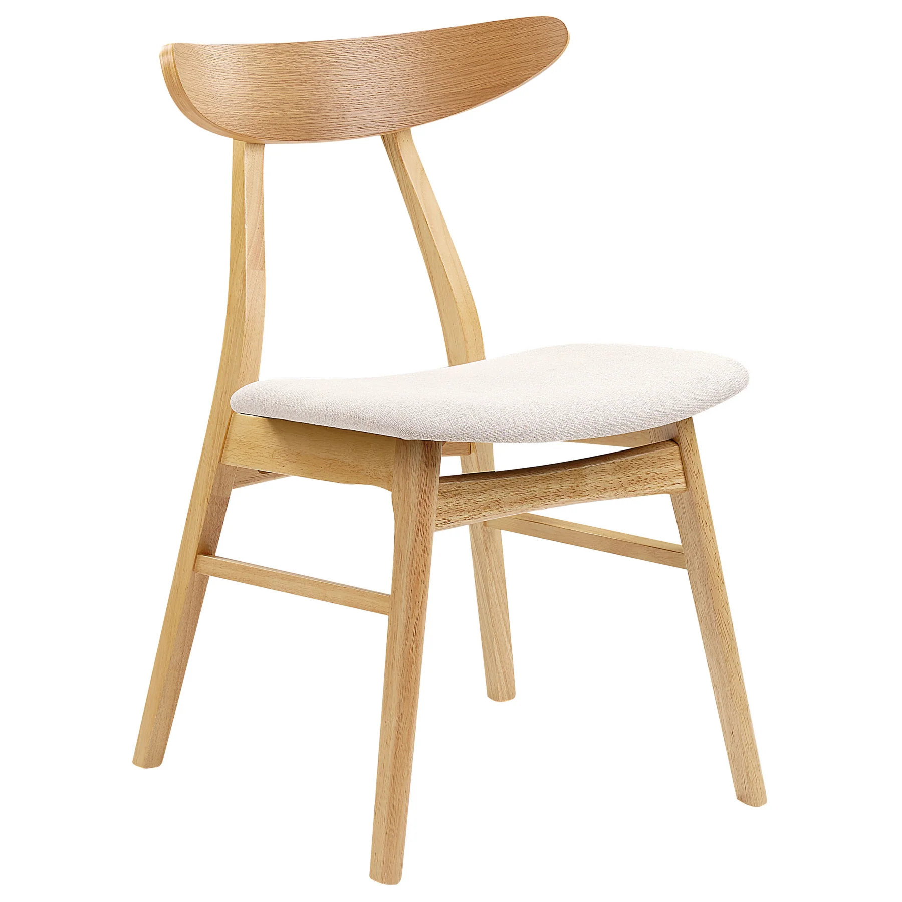 Beliani - LYNN - Eetkamerstoel set van 2 - Lichtbeige - Rubberhout - Image 2