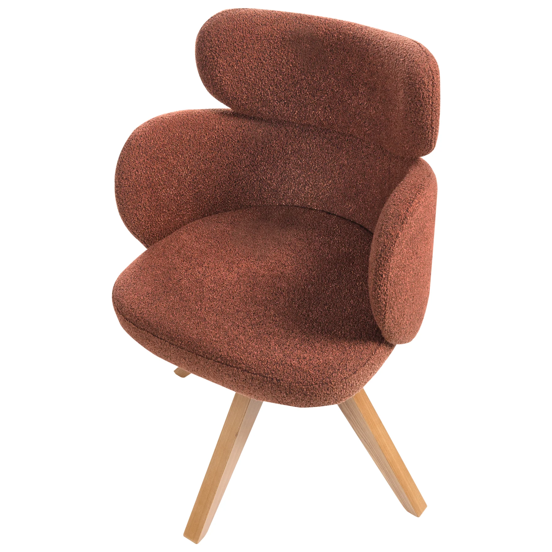 Beliani - MARCY - Eetkamerstoel - Oranje - Bouclé - Image 6