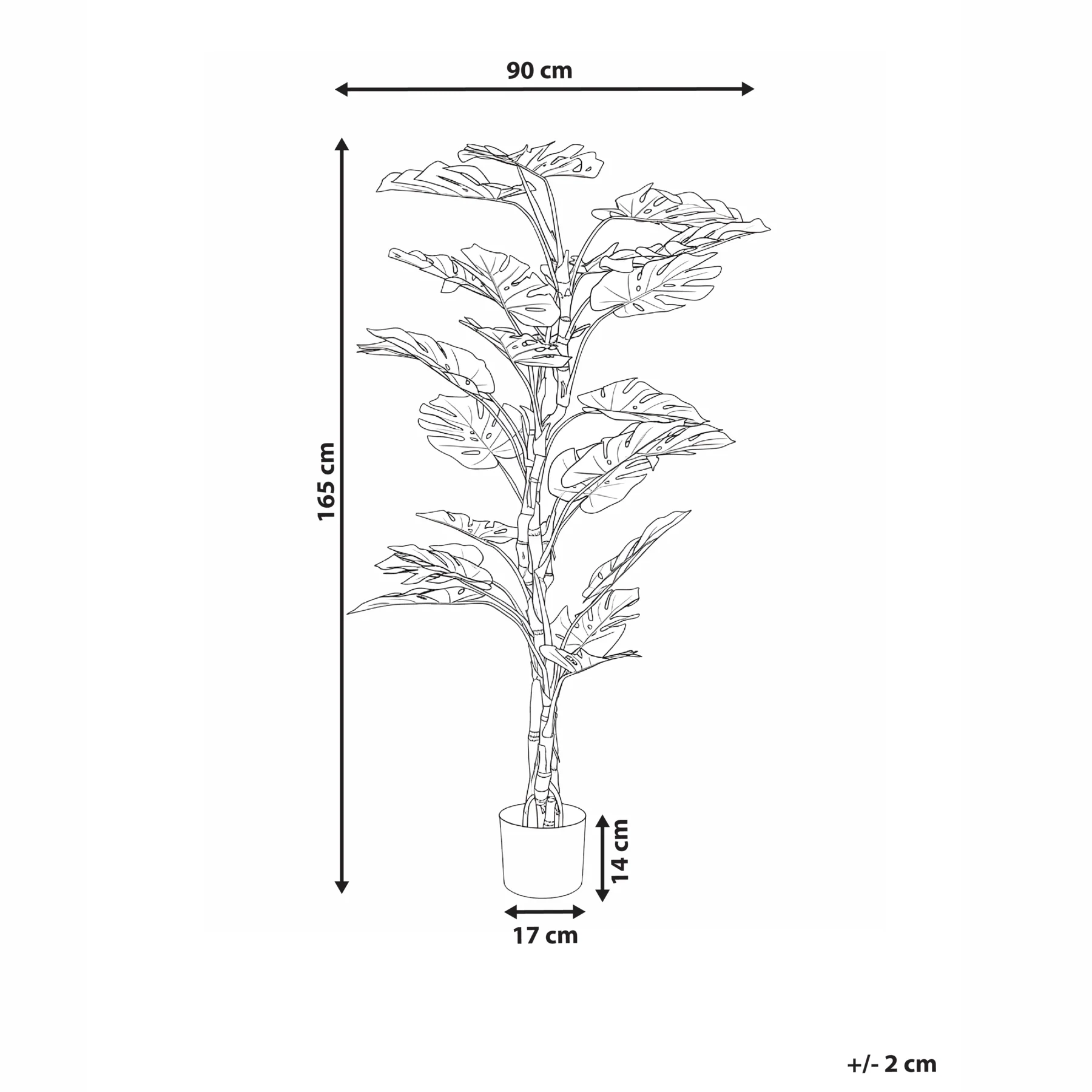 Beliani - MONSTERA - Kunstplant - Groen - 165 cm - Kunststof - Image 5