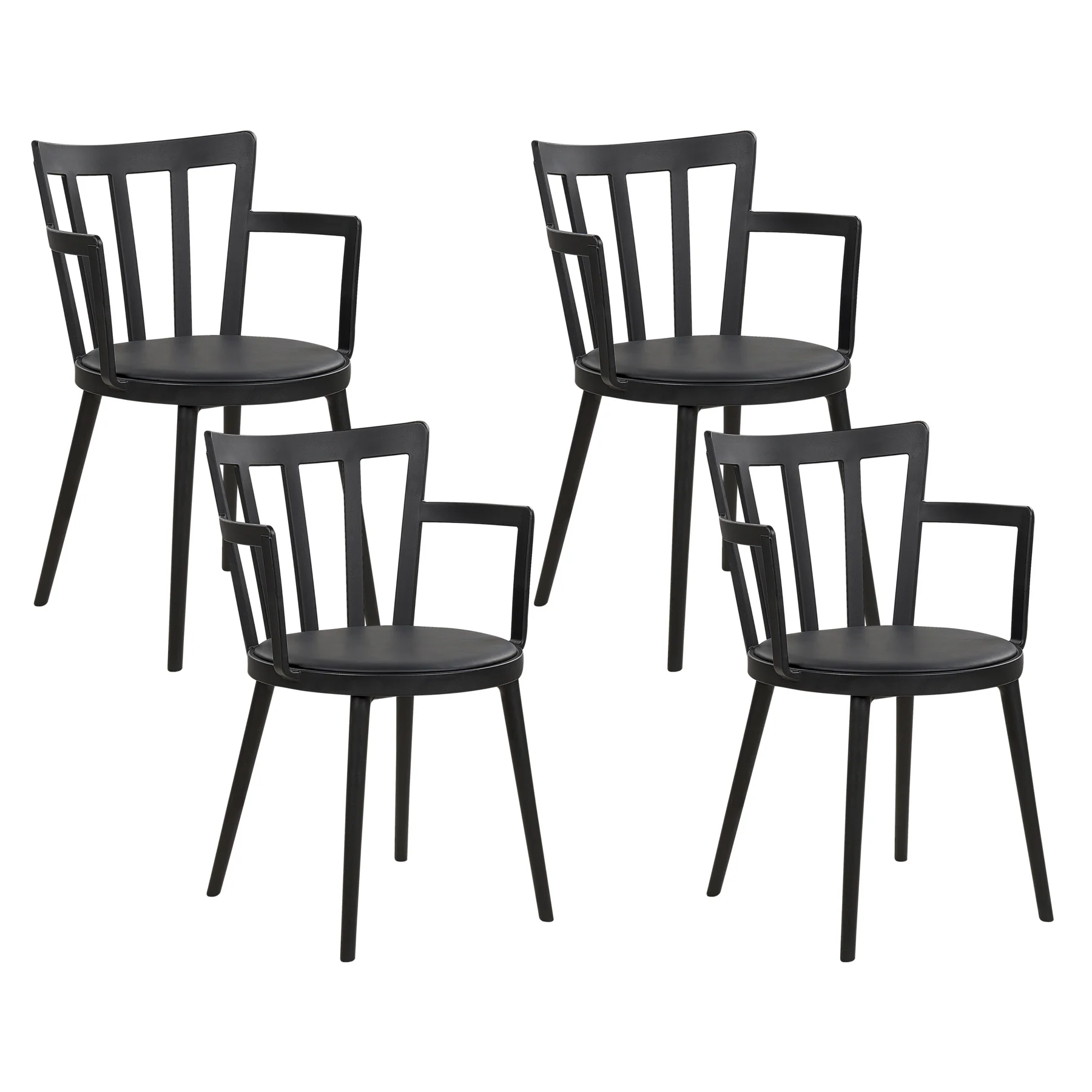 Beliani - MORILL  - Stoel set van 4 - Zwart - Kunststof