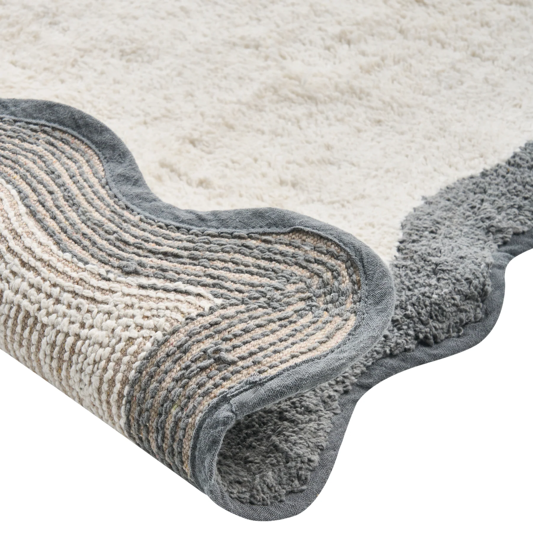 Beliani - NANGAL - Badmat - Beige|Grijs - 60 x 90 cm - Katoen - Image 4