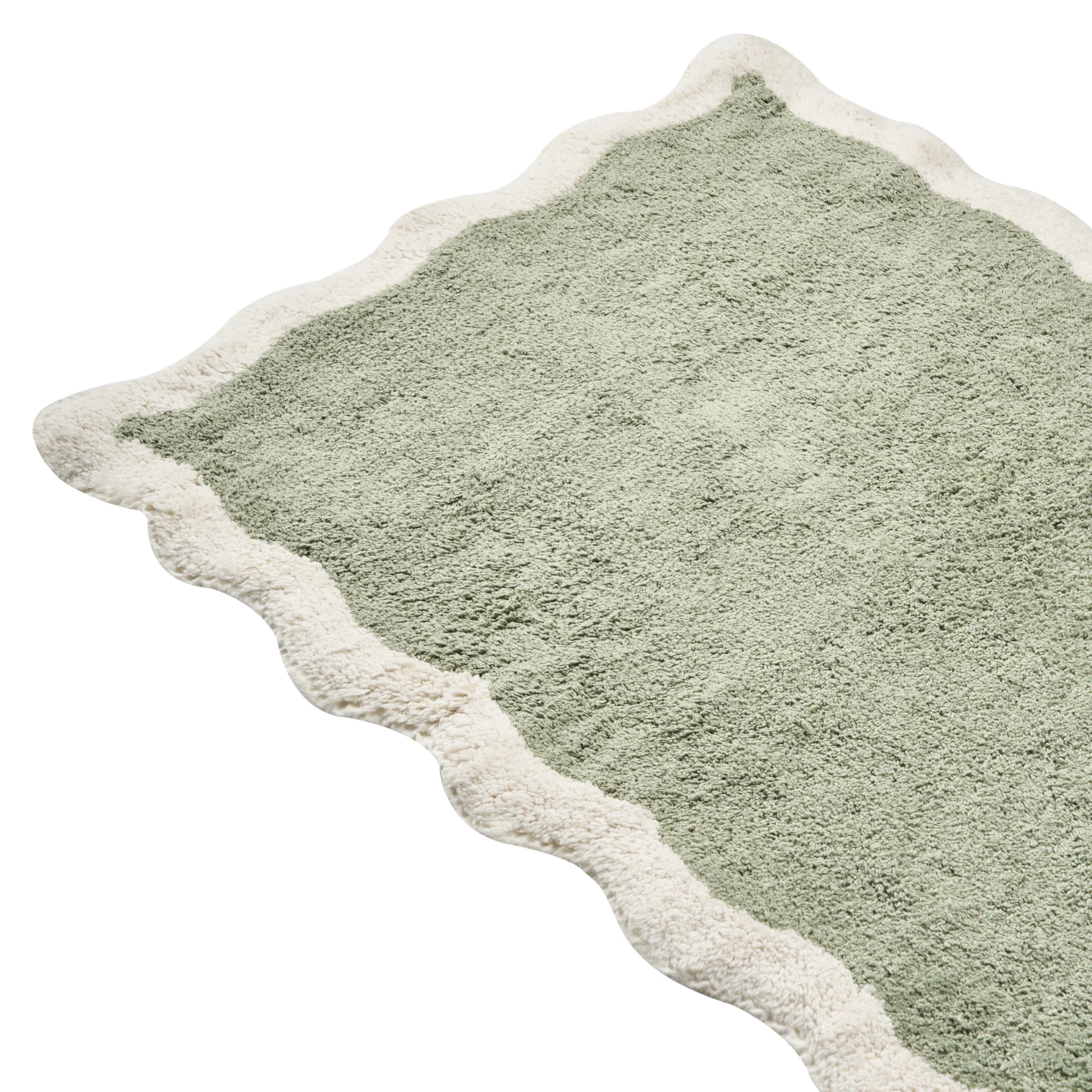 Beliani - NANGAL - Badmat - Groen|Beige - 60 x 90 cm - Katoen - Image 3