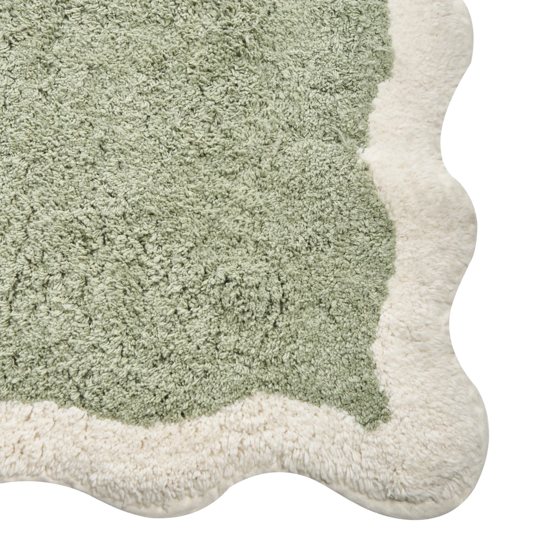 Beliani - NANGAL - Badmat - Groen|Beige - 60 x 90 cm - Katoen - Image 5