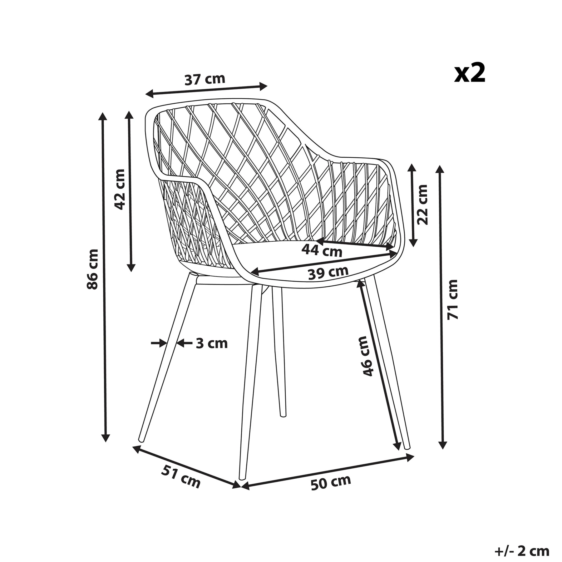 Beliani - NASHUA - Eetkamerstoel - Zwart - Synthetisch materiaal - Image 11