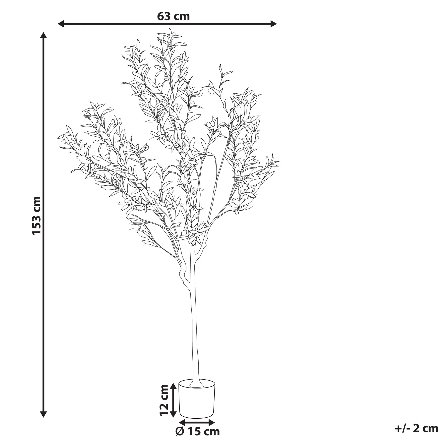 Beliani - OLIVE TREE - Kunstplant - Groen - 153 cm - Synthetisch - Image 5