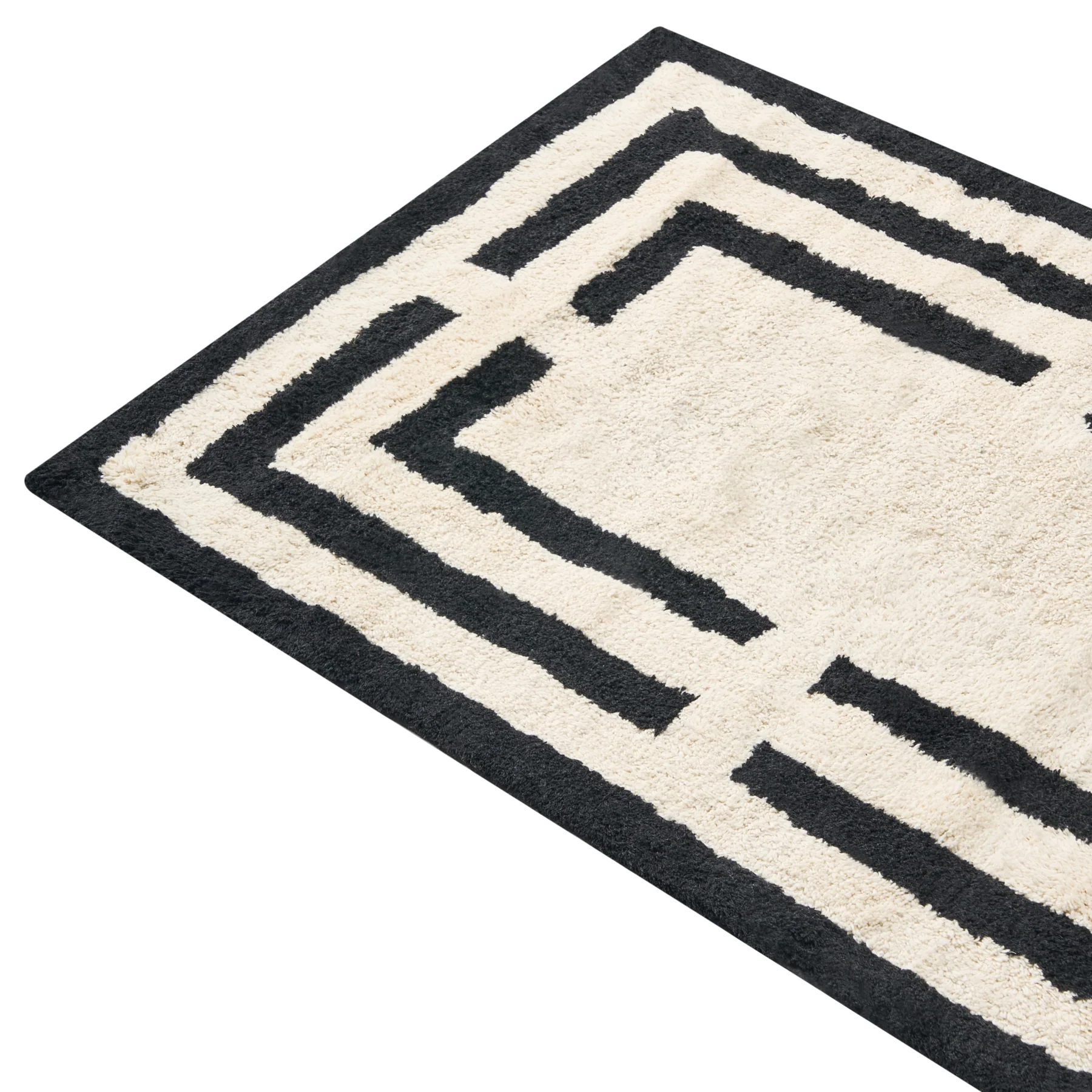 Beliani - RISALU - Badmat - Beige|Zwart - 60 x 90 cm - Katoen - Image 3