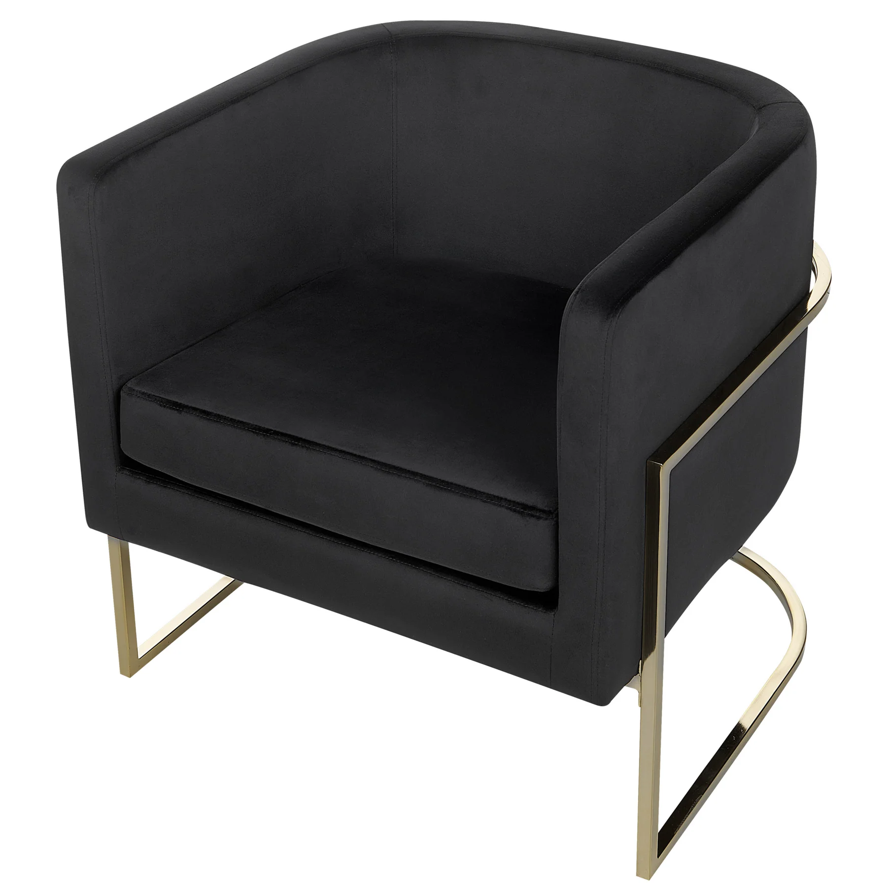 Beliani - SIRKKA - Fauteuil - Zwart - Fluweel - Image 6