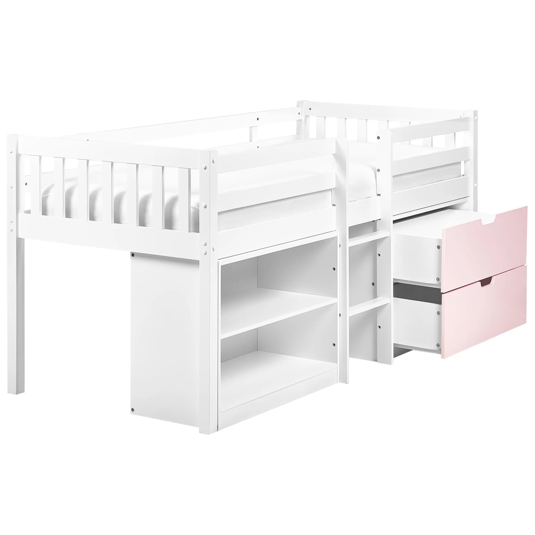 Beliani - SUSVILLE - Kinderbed - Wit|Roze - 90 x 200 cm - Rubberhout - Image 4