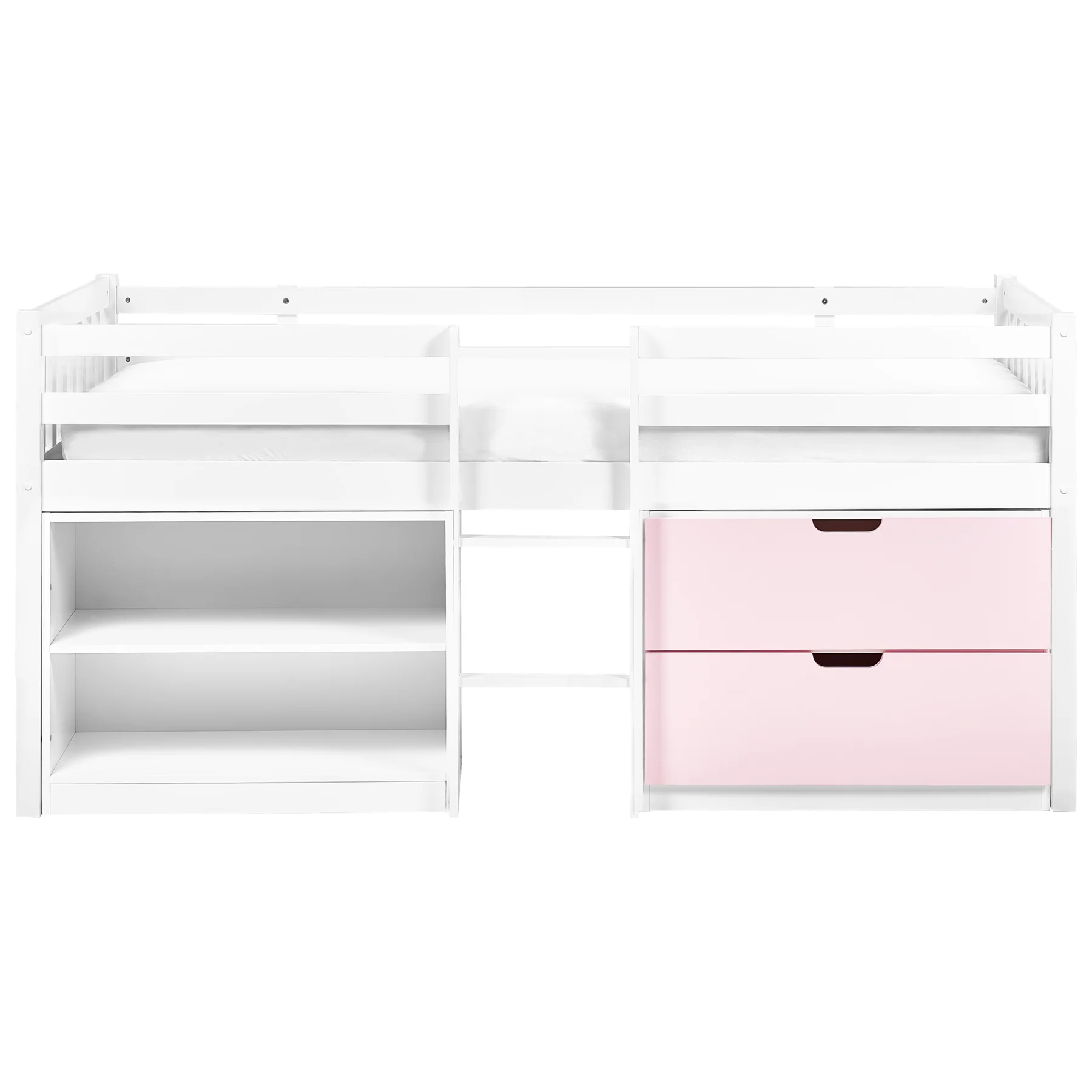 Beliani - SUSVILLE - Kinderbed - Wit|Roze - 90 x 200 cm - Rubberhout - Image 5