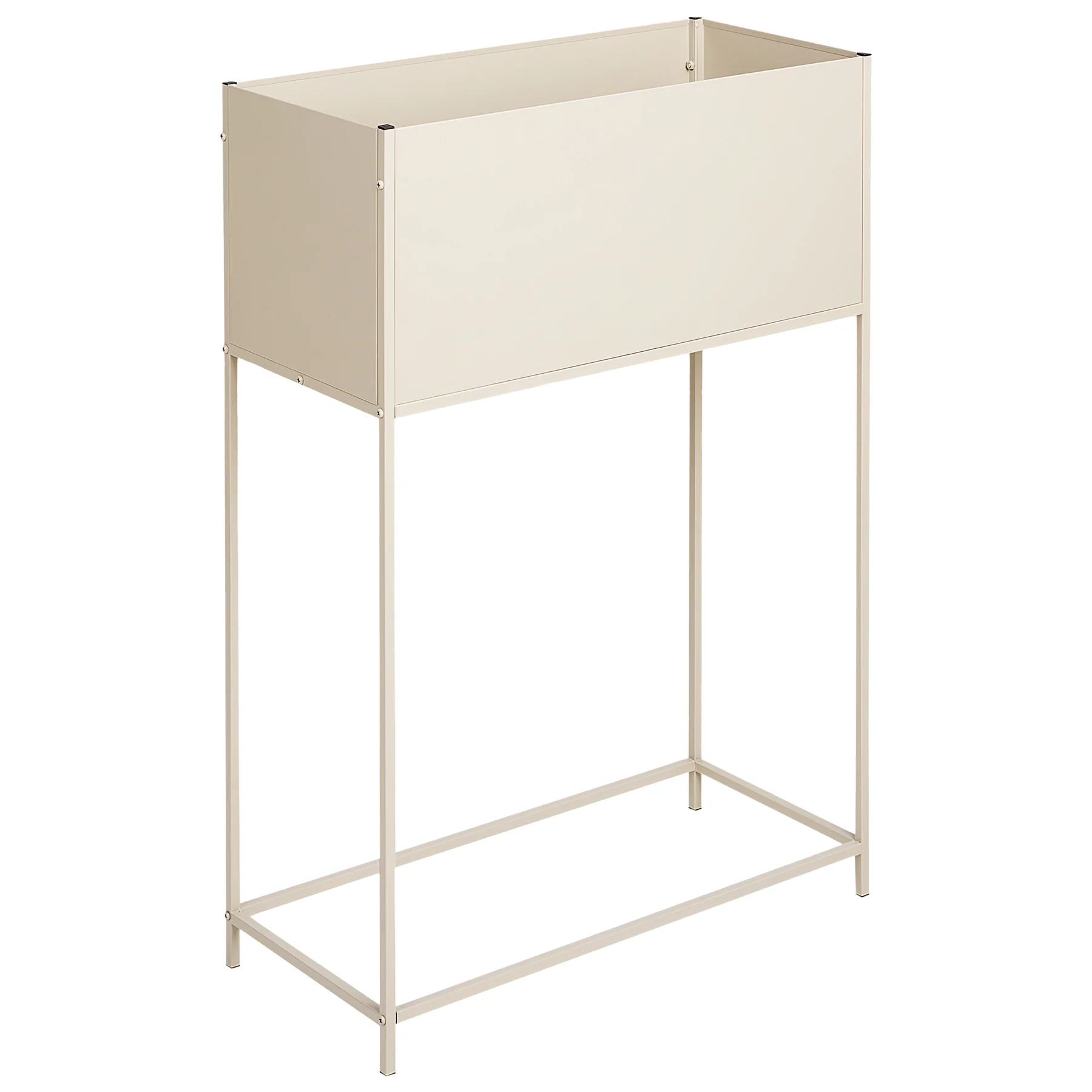 Beliani-TAPIEN-Verhoogde plantenbak-Beige-70 x 30 x 100 cm-Metaal - Image 6