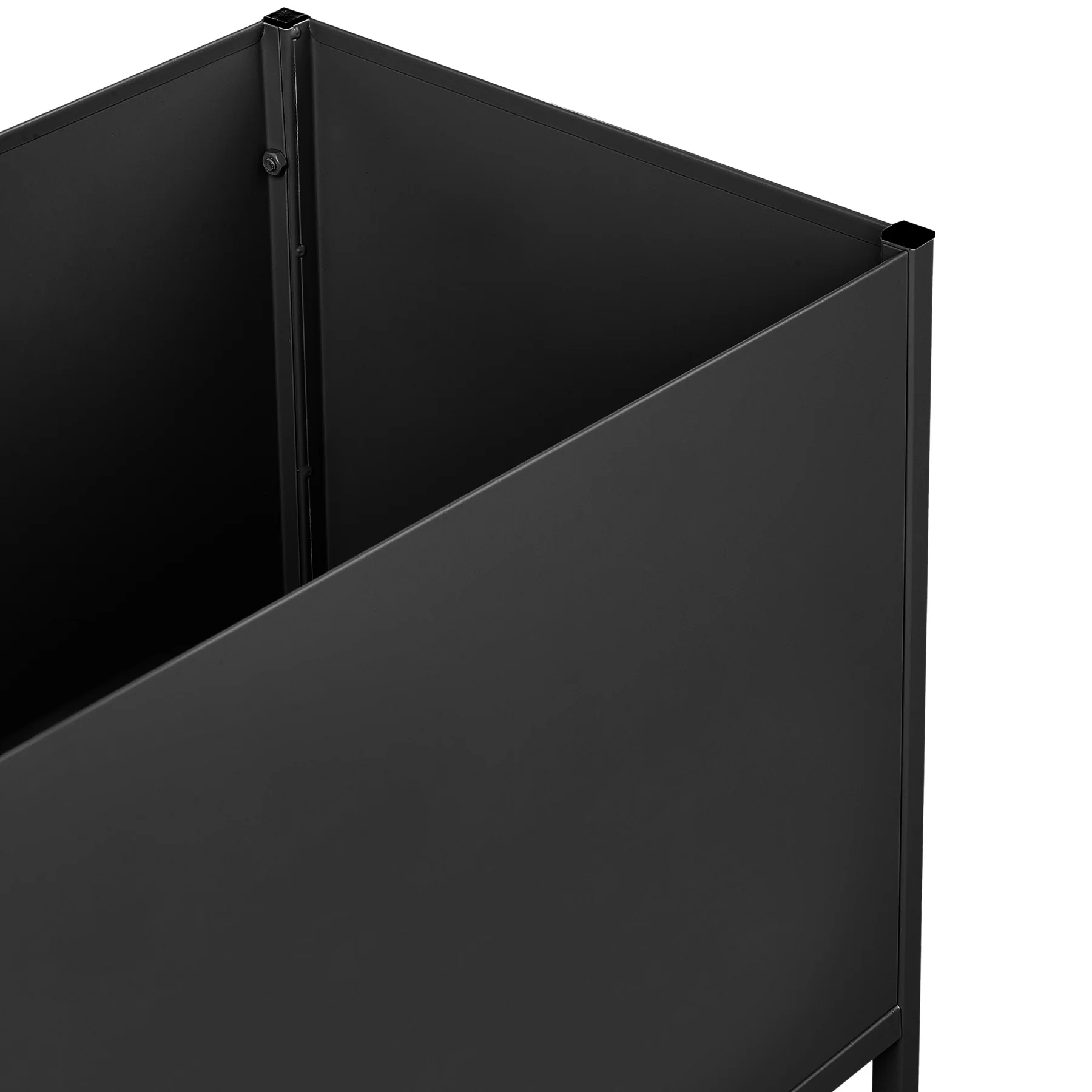 Beliani-TAPIEN-Verhoogde plantenbak-Zwart-70 x 30 x 100 cm-Metaal - Image 3