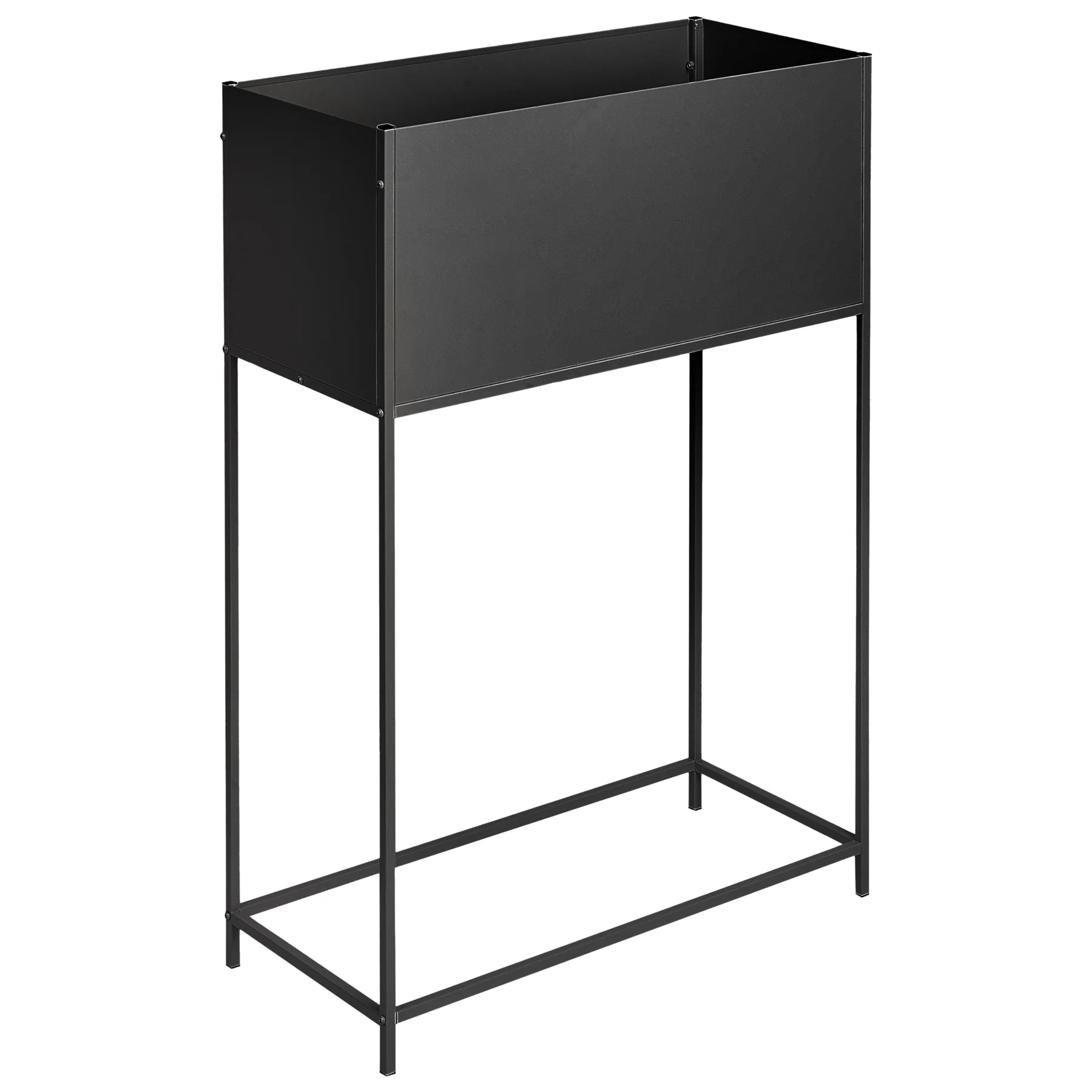 Beliani-TAPIEN-Verhoogde plantenbak-Zwart-70 x 30 x 100 cm-Metaal - Image 7
